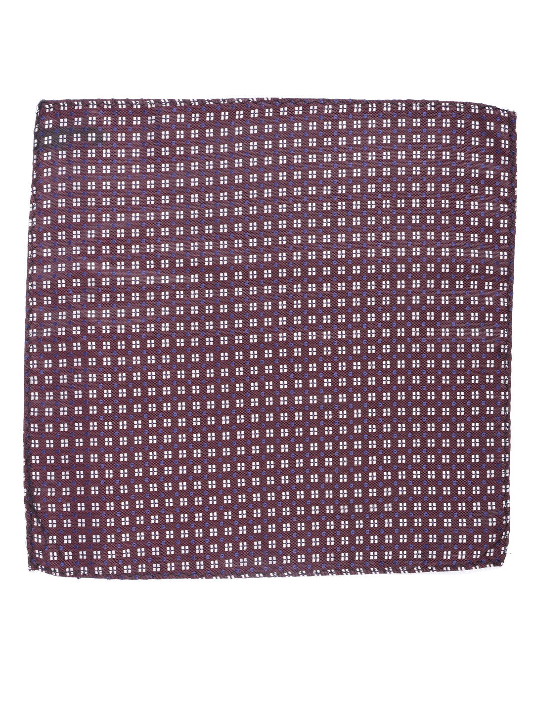 Maroon Geometric Cravat & Pocket Square Set