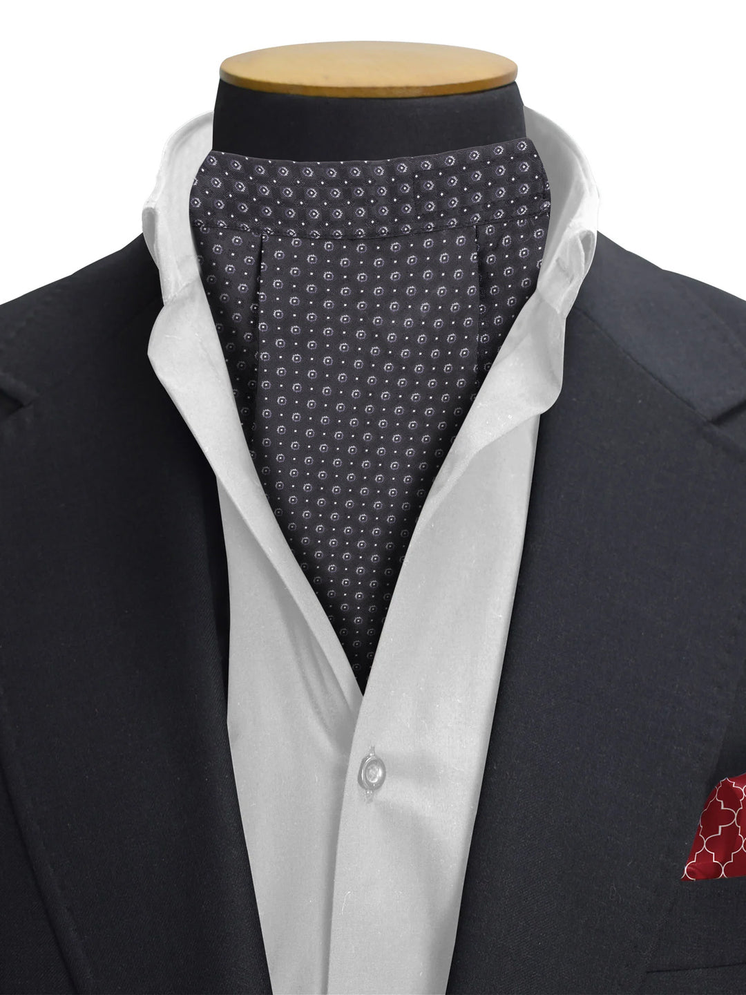 Black & White Floral Pattern Cravat
