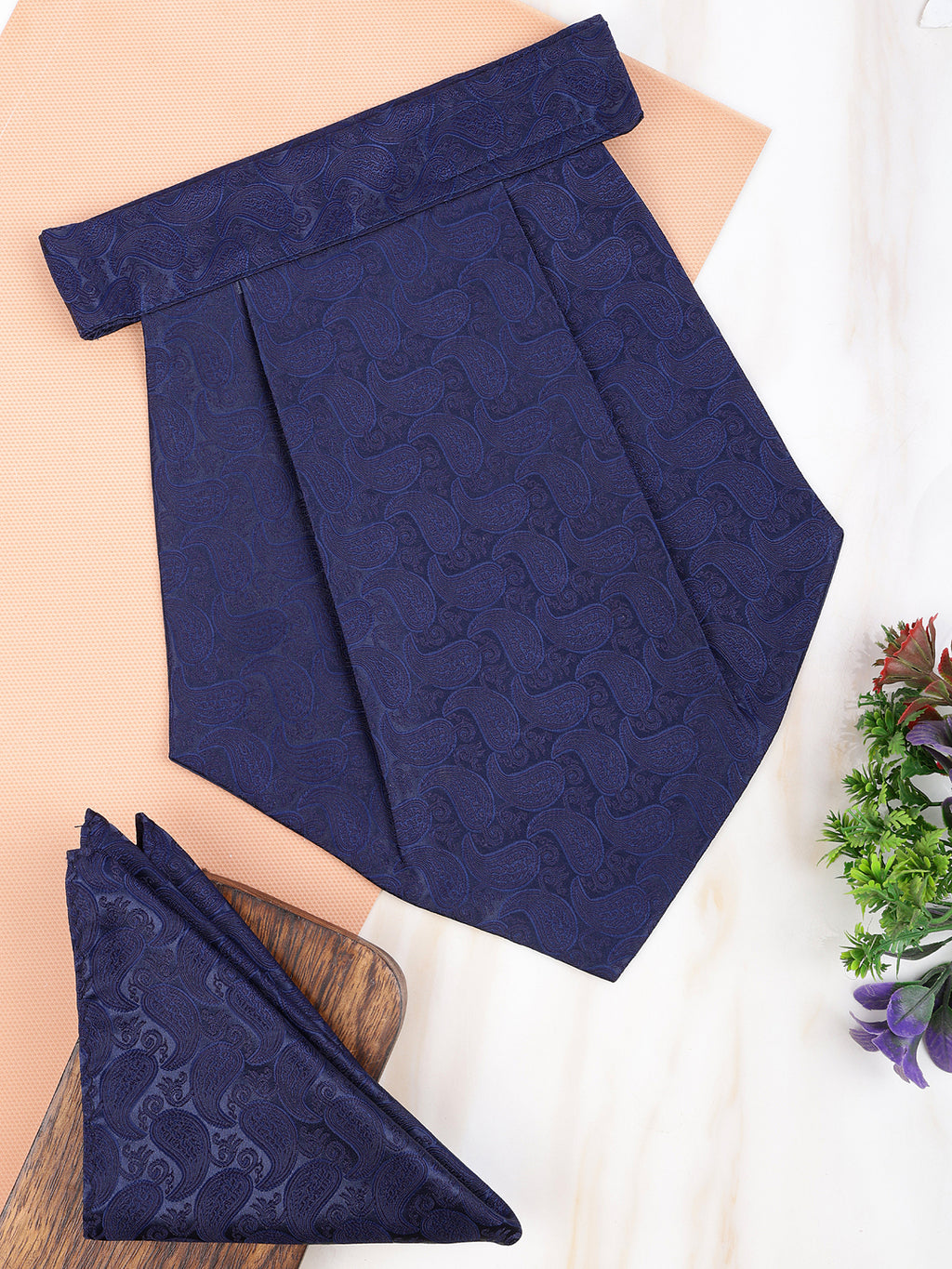 Alvaro Castagnino Men Blue Printed Cravat Hanky