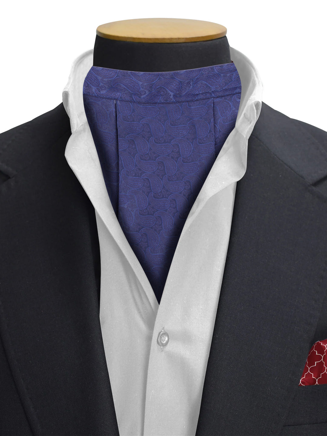 Navy Blue Tonal Paisley Cravat & Pocket Square Set