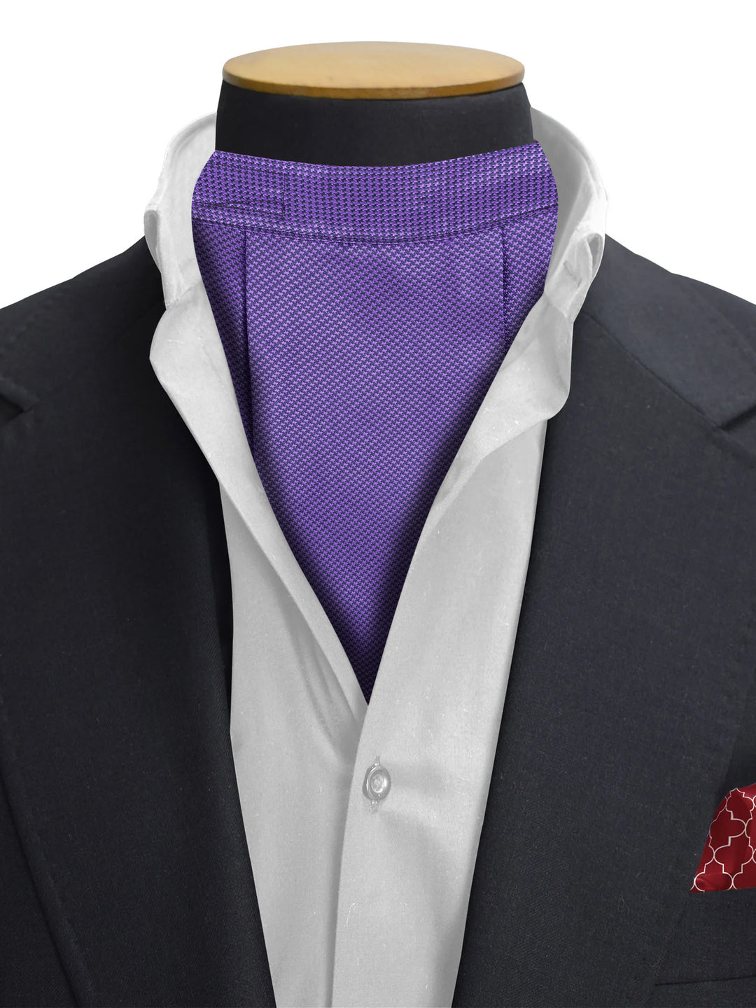 Purple  Weave Textured Cravat & Pocket Square Set