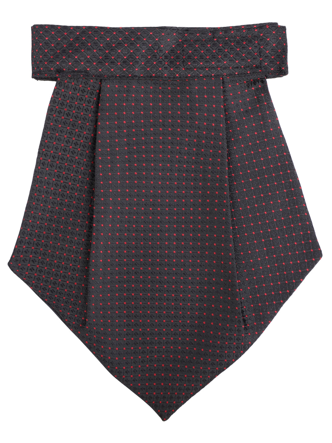 Black & Maroon Dotted Pattern Cravat & Pocket Square Set