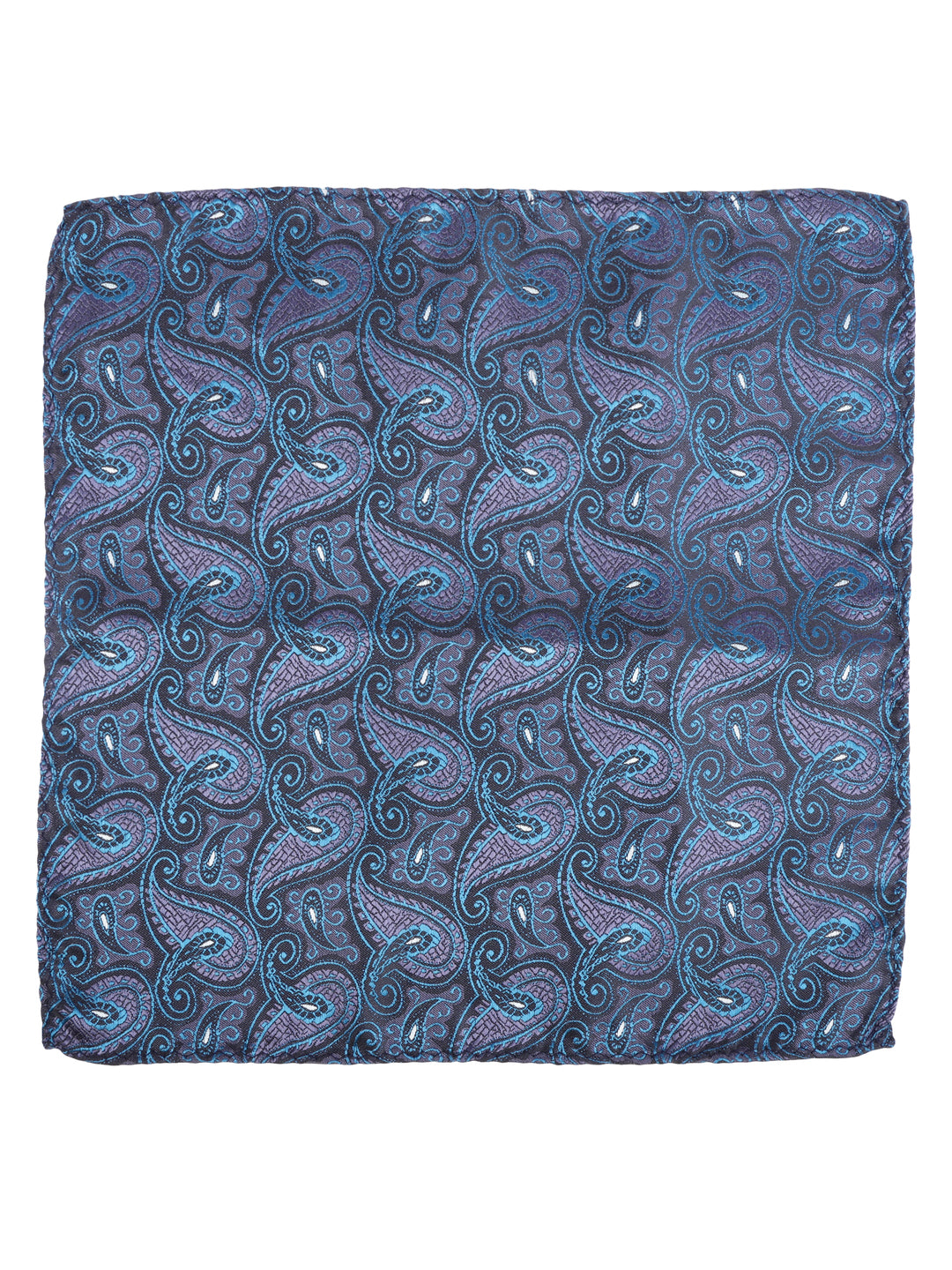 Blue & Purple Paisley Cravat & Pocket Square Set