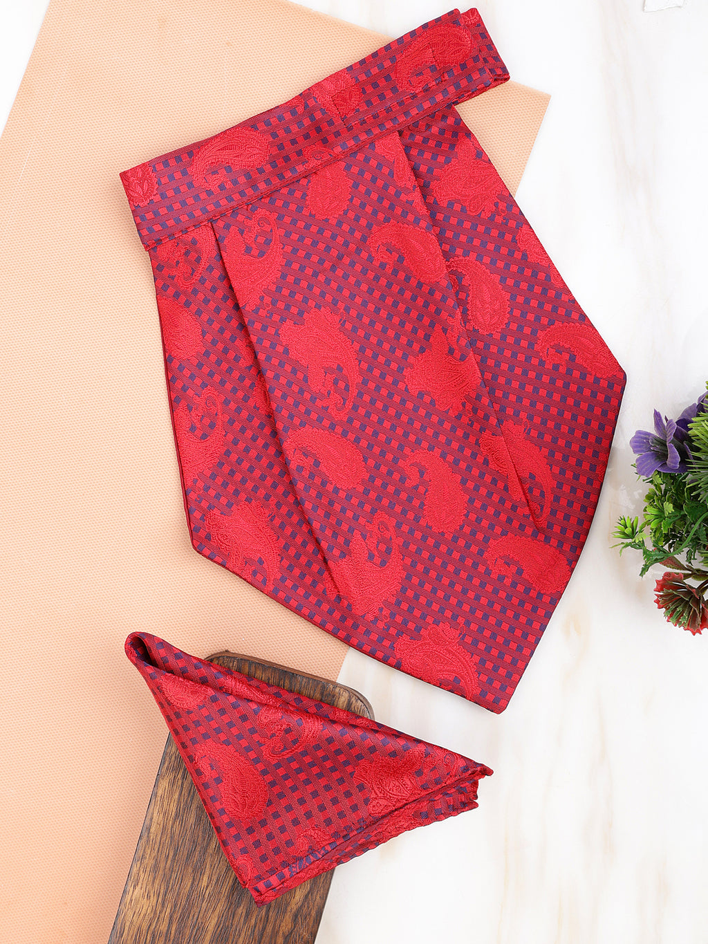 Alvaro Castagnino Men Red Printed Cravat Hanky