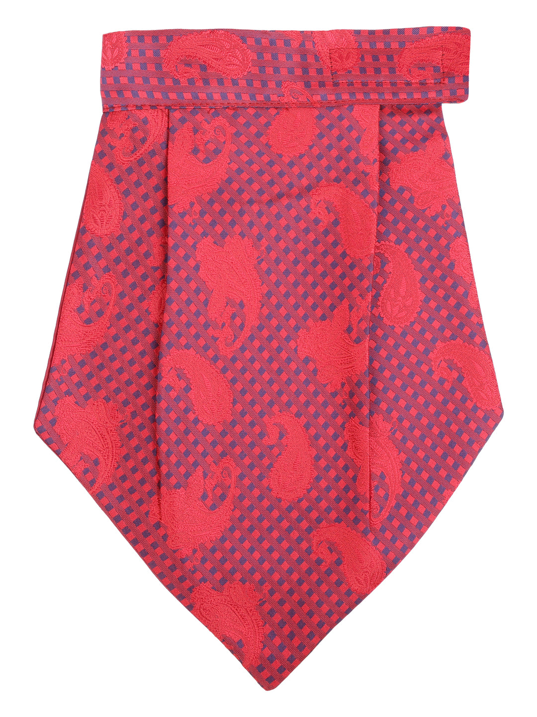 Red Paisley Patterned Cravat & Pocket Square Set