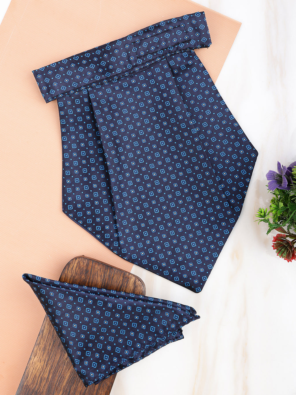 Alvaro Castagnino Men Blue Printed Cravat Hanky