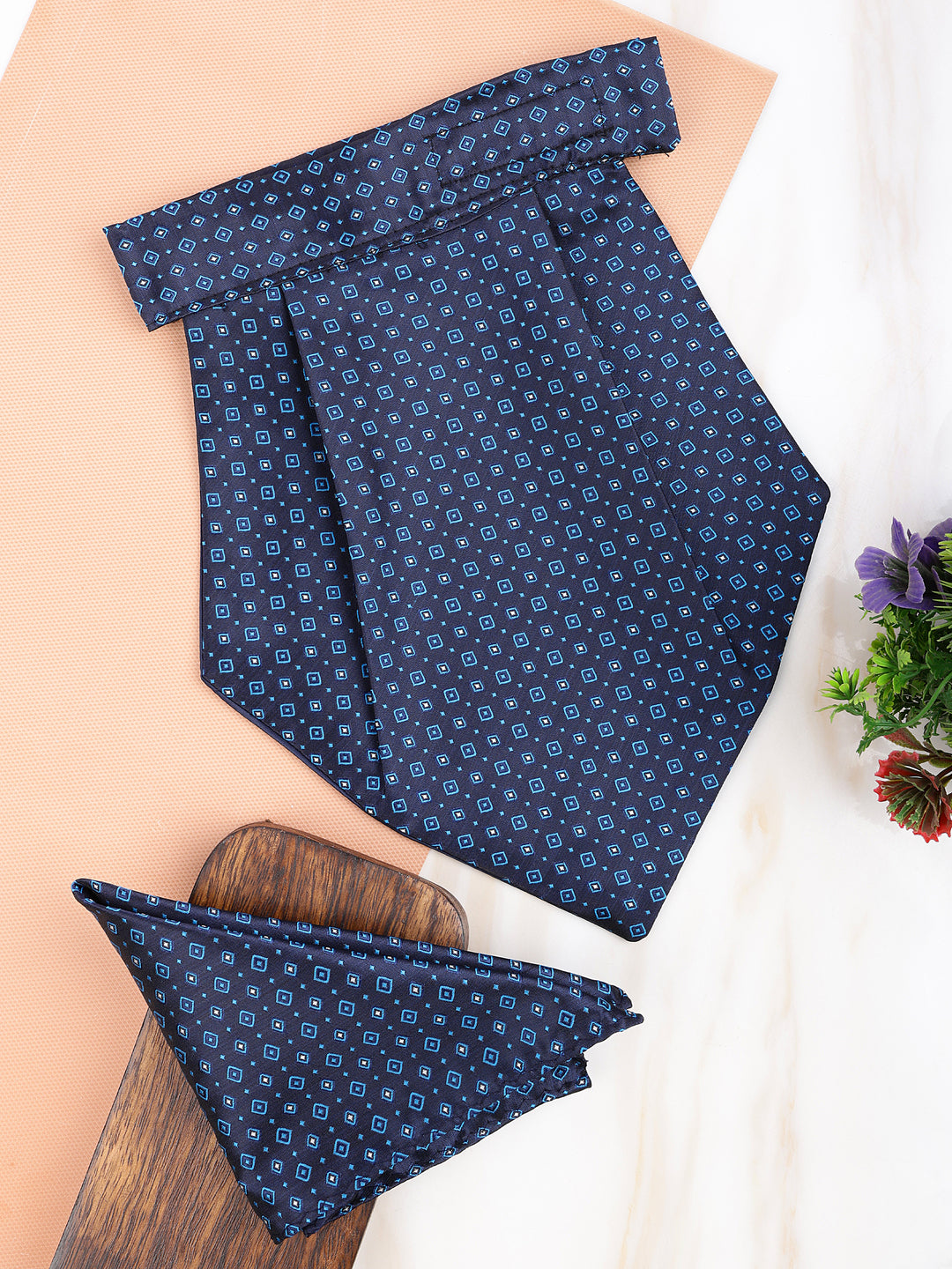 Alvaro Castagnino Men Blue Printed Cravat Hanky