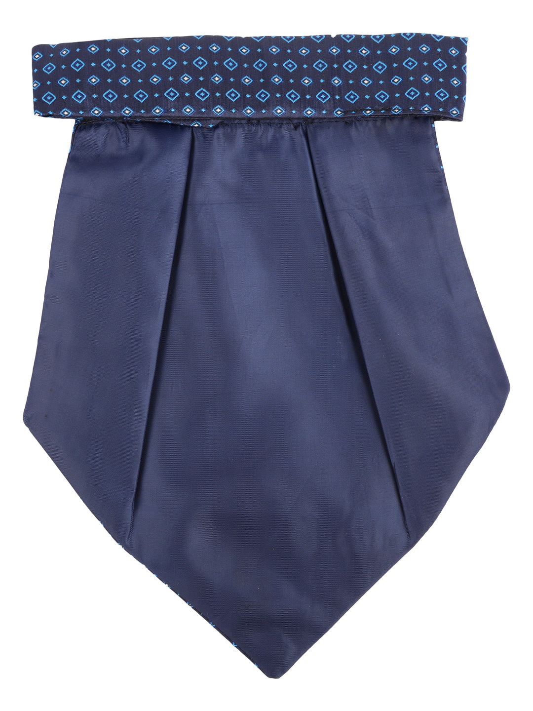 Blue Geometric Patterned Cravat & Pocket Square Set