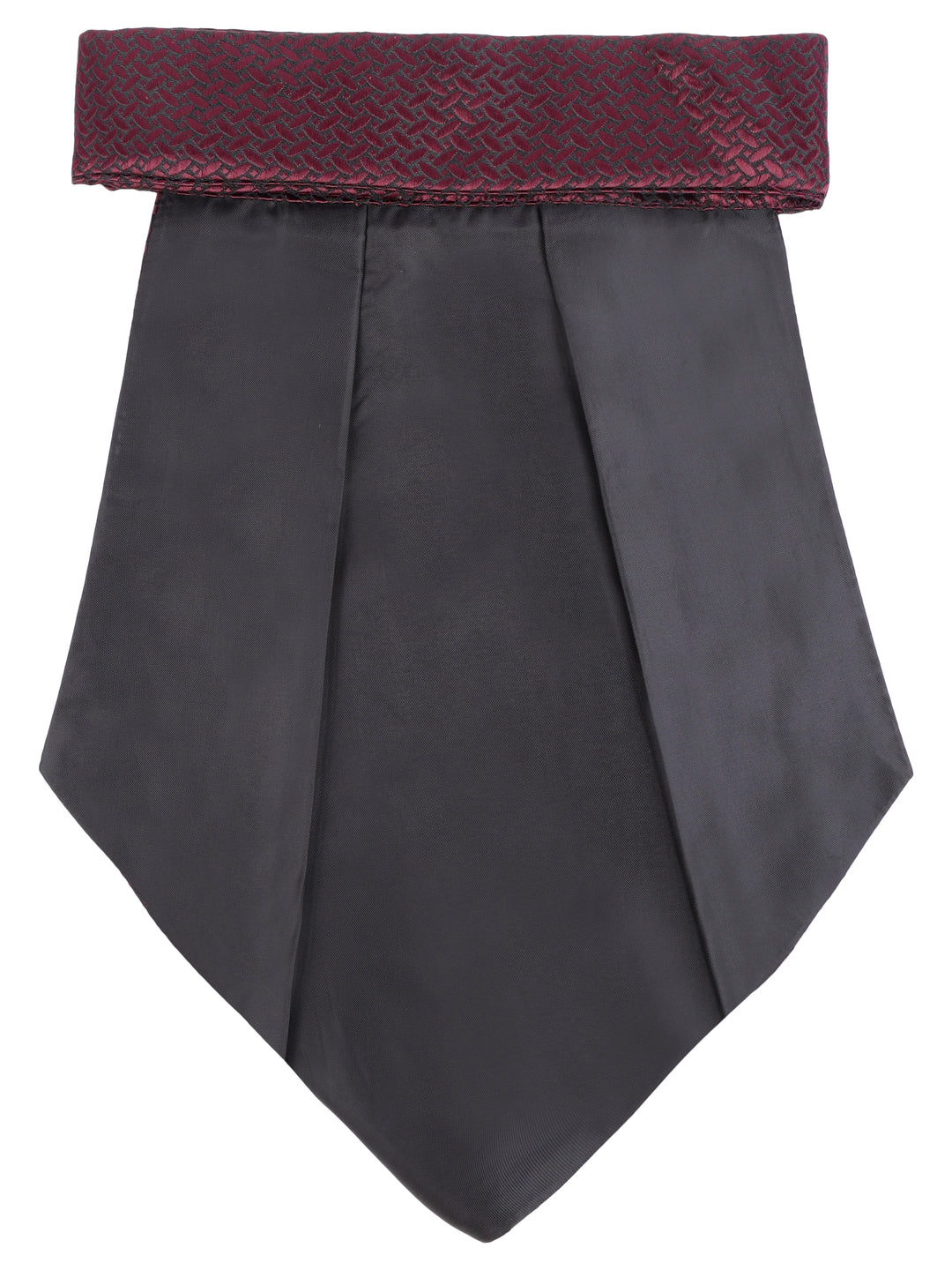 Maroon Grid Texture Cravat & Pocket Square Set 