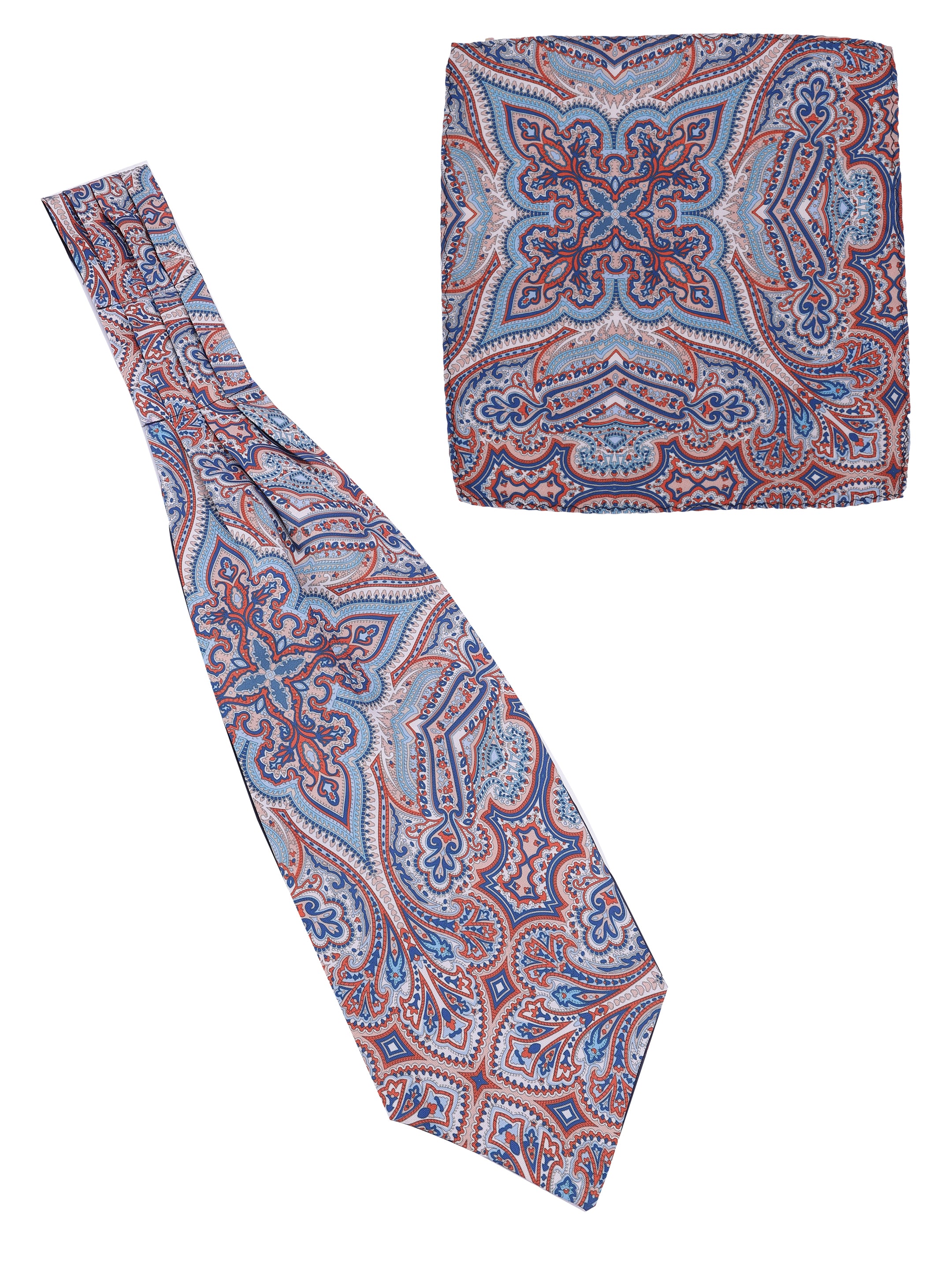 Alvaro Castagnino Men Franch Printed Cravat With Pocket Square