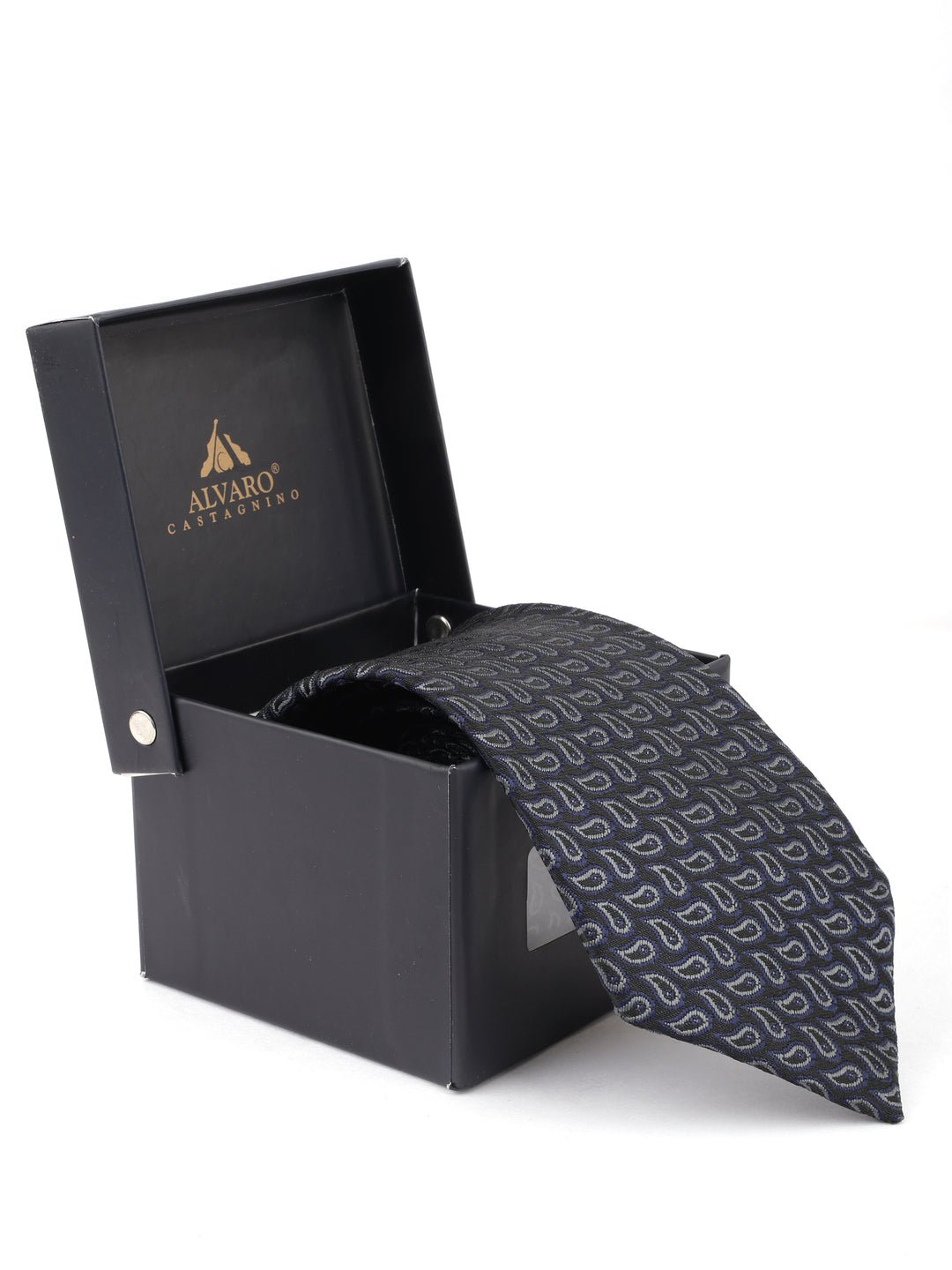 Alvaro Castagnino Black & Grey Coloured Necktie for Men