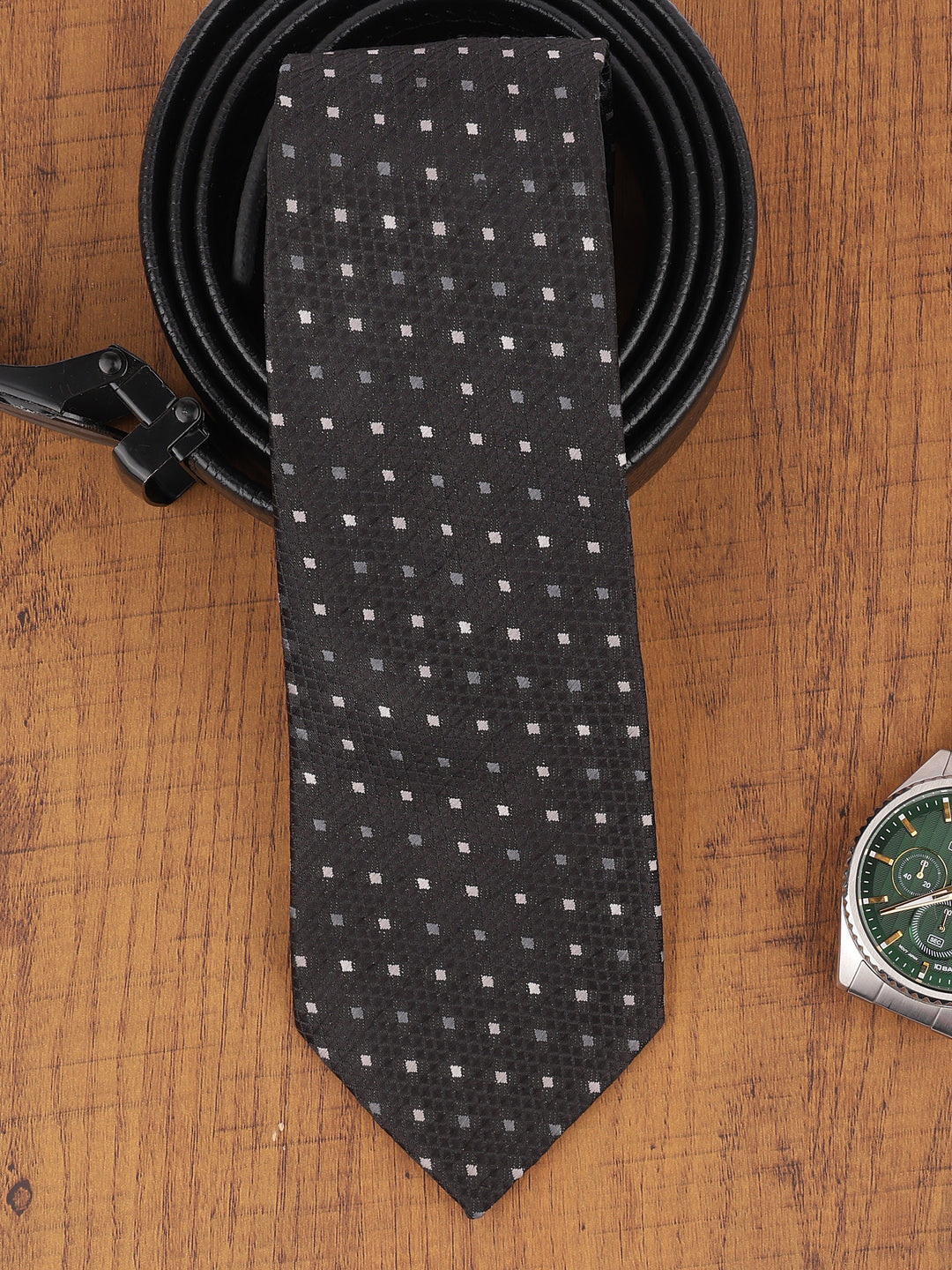 Black Micro Dot Necktie