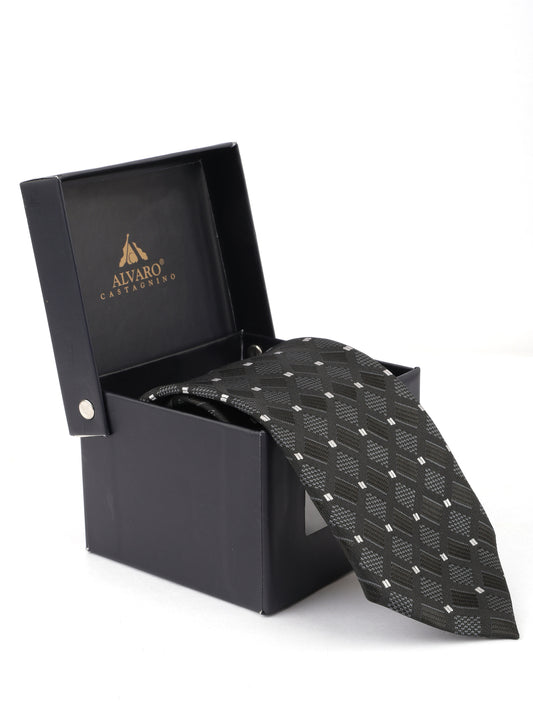 Alvaro Castagnino Black & Grey Coloured Necktie for Men