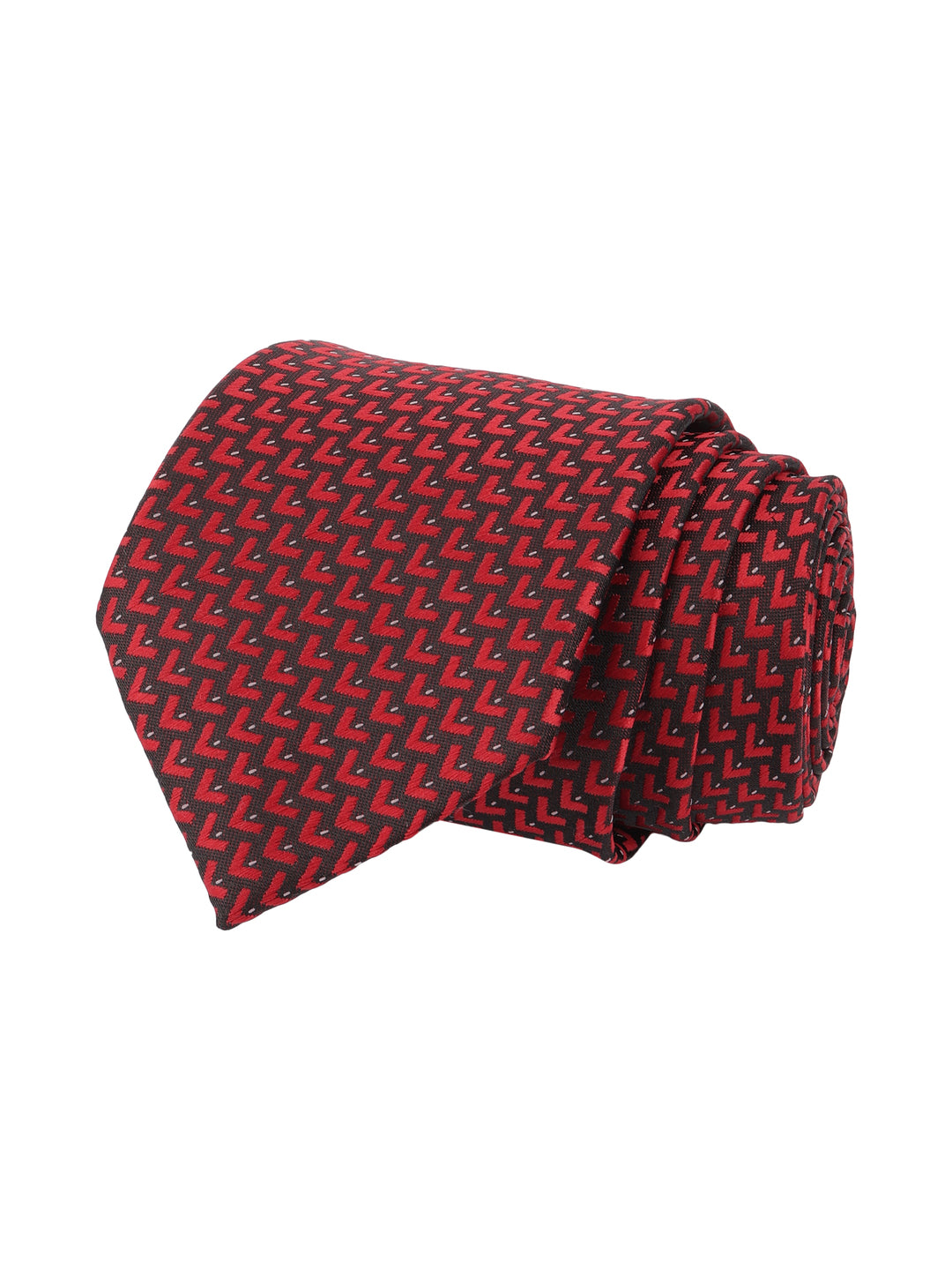 Maroon Geometric Necktie