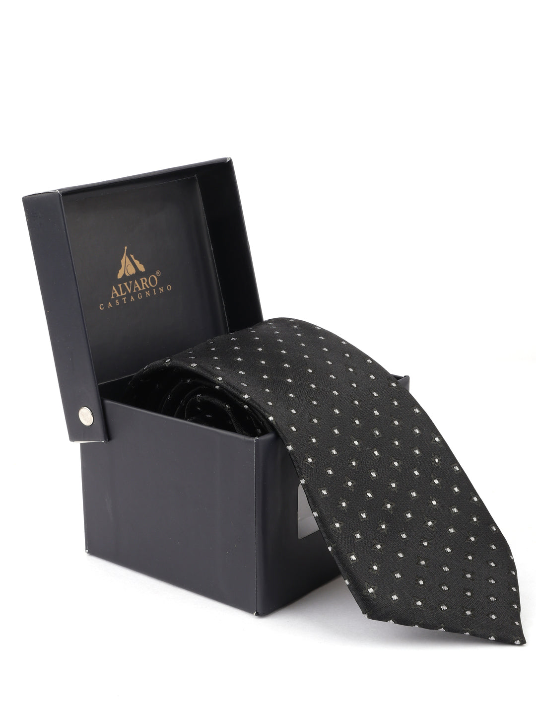 Alvaro Castagnino Black & White Coloured Necktie for Men