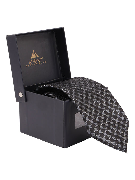 Alvaro Castagnino Black & Grey Coloured Necktie for Men