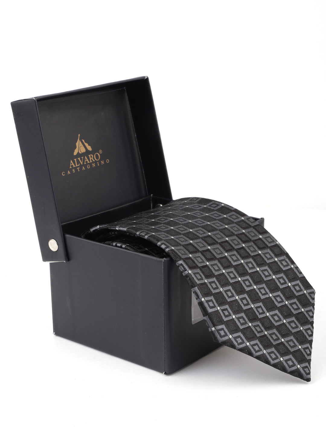 Alvaro Castagnino Black & Grey Coloured Necktie for Men