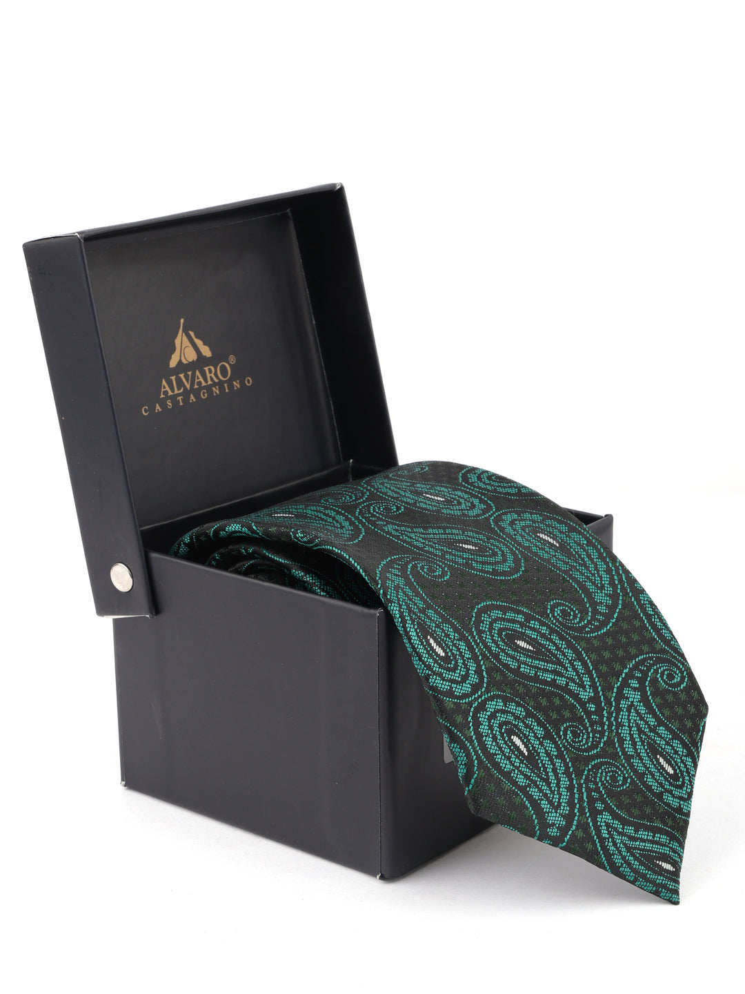 Alvaro Castagnino Black & Green Coloured Necktie for Men