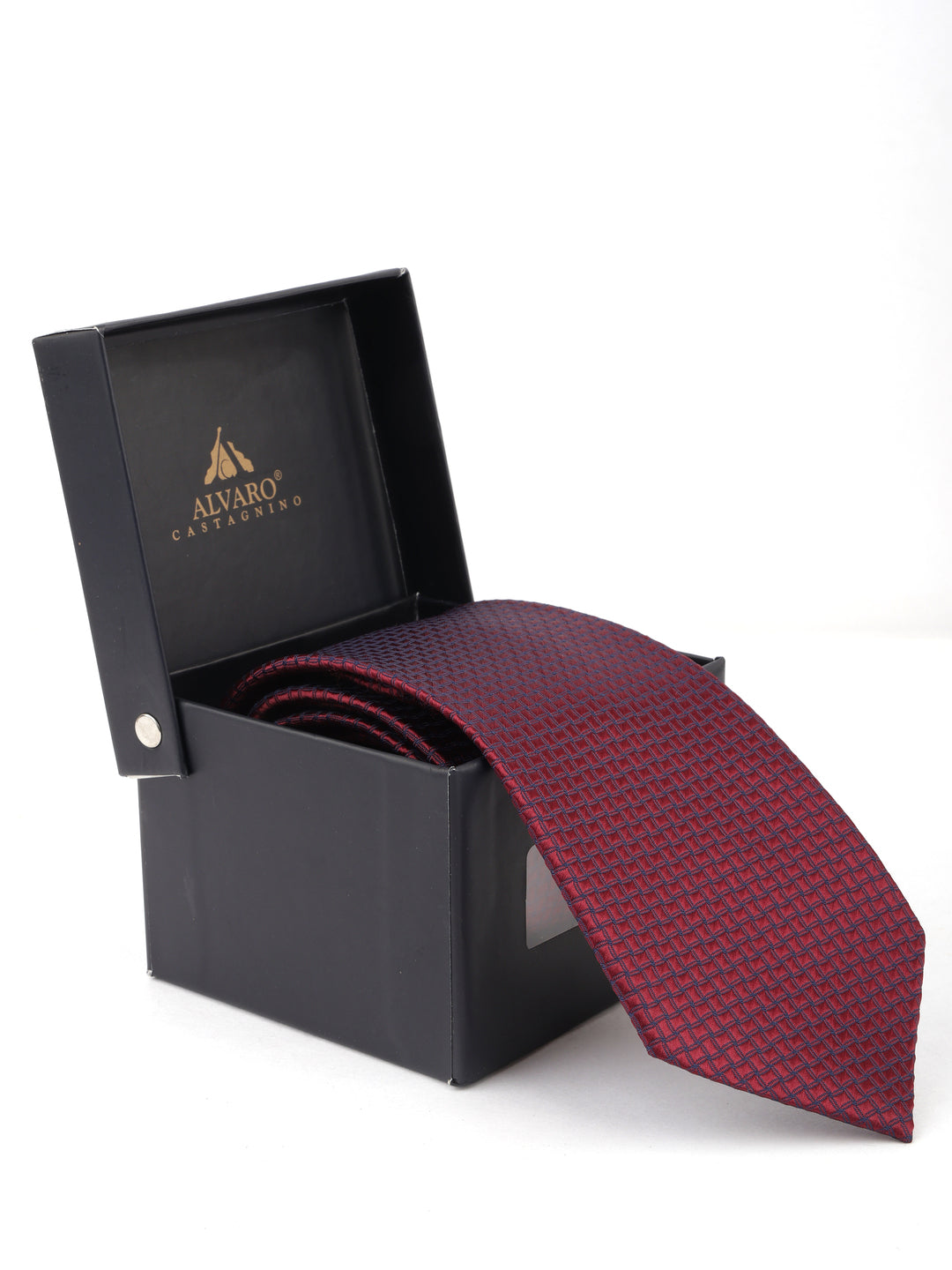 Geometric Maroon Necktie