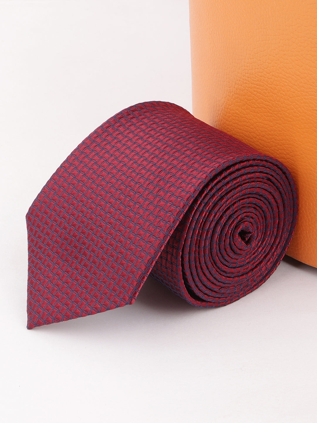 Geometric Maroon Necktie