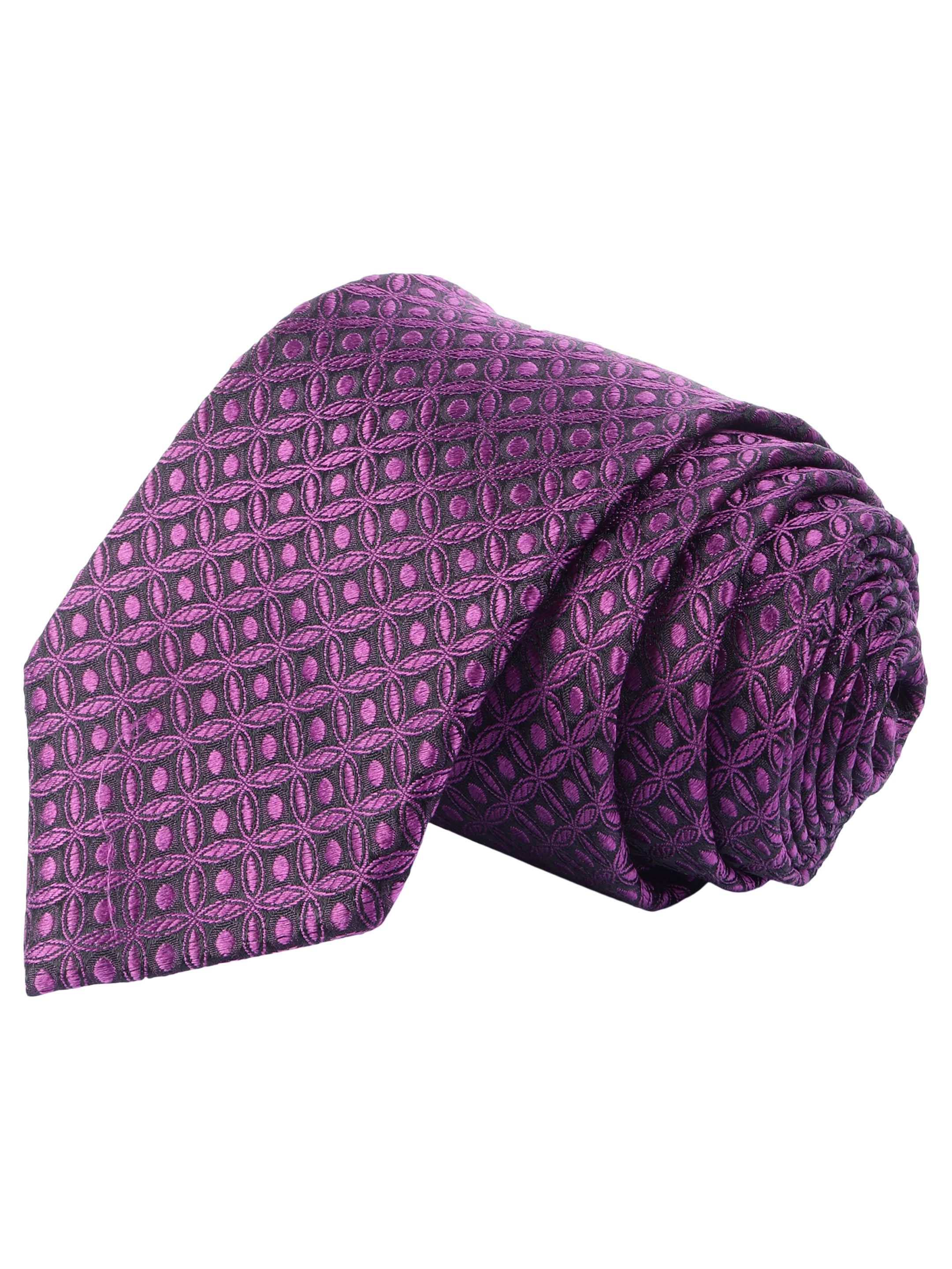 Purple Geometric Silk Necktie