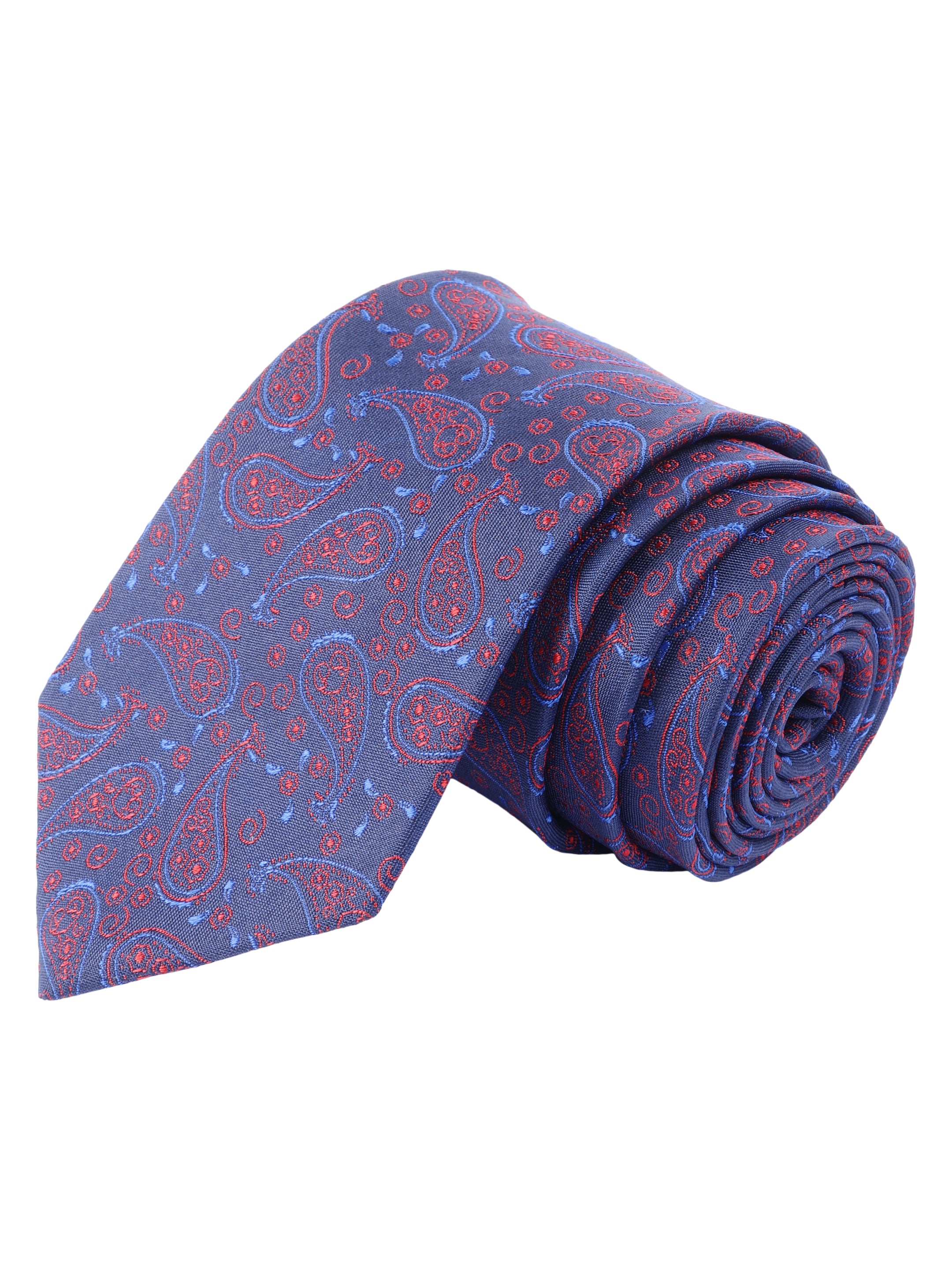 Blue & Maroon Paisley Silk Necktie