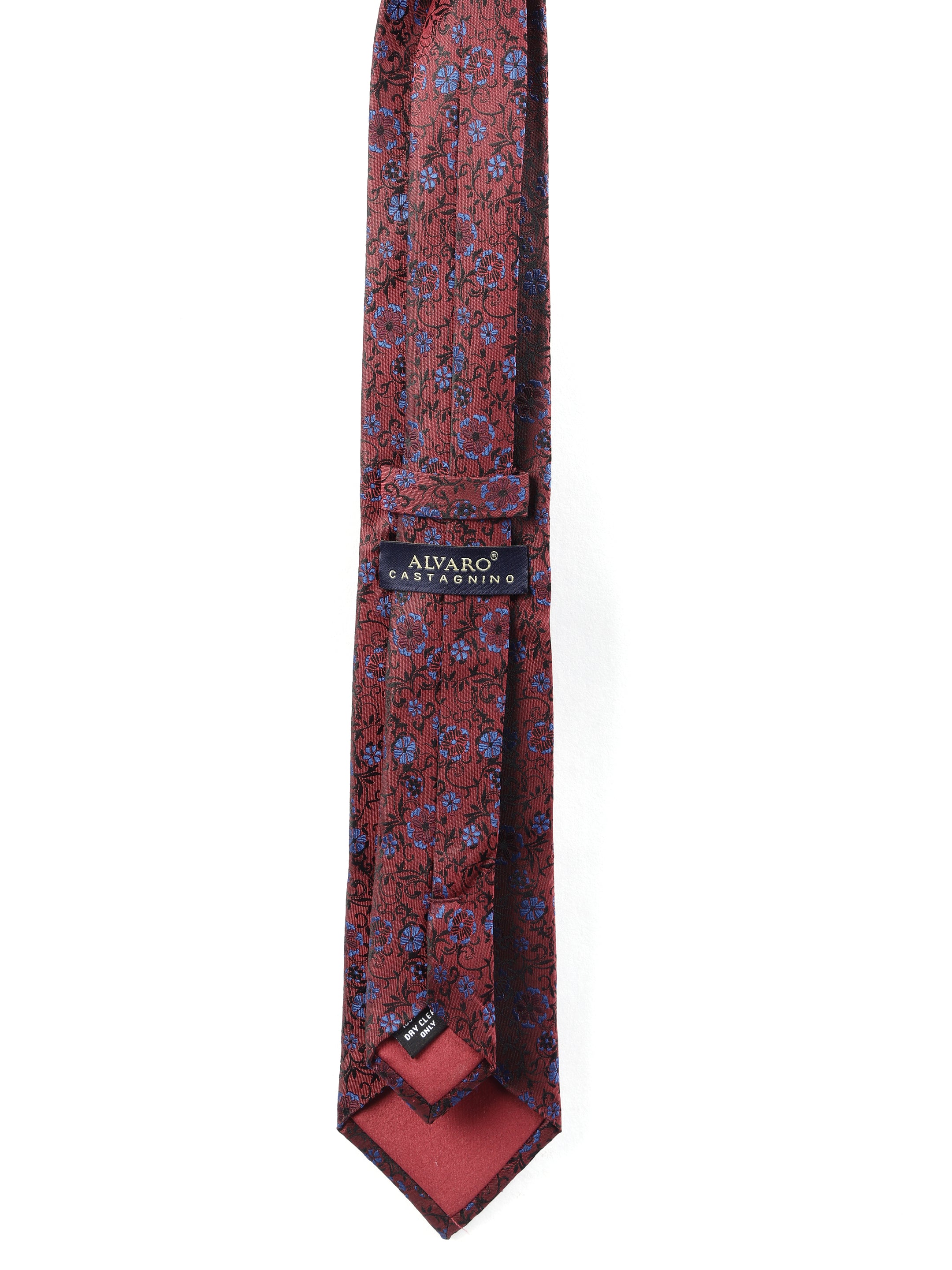 Floral Maroon Silk Necktie