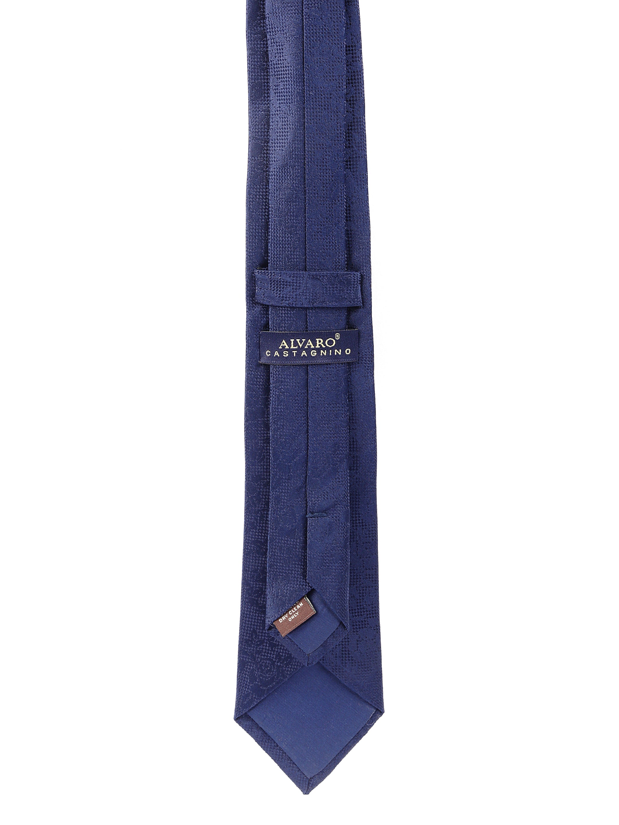 Navy Blue Florals Silk Necktie