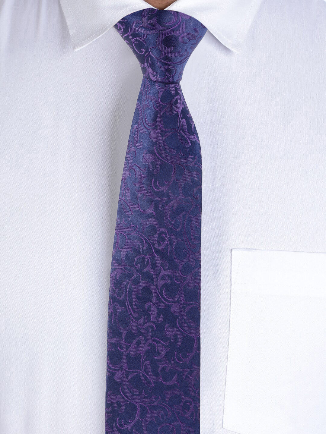 Floral Purple Silk Necktie
