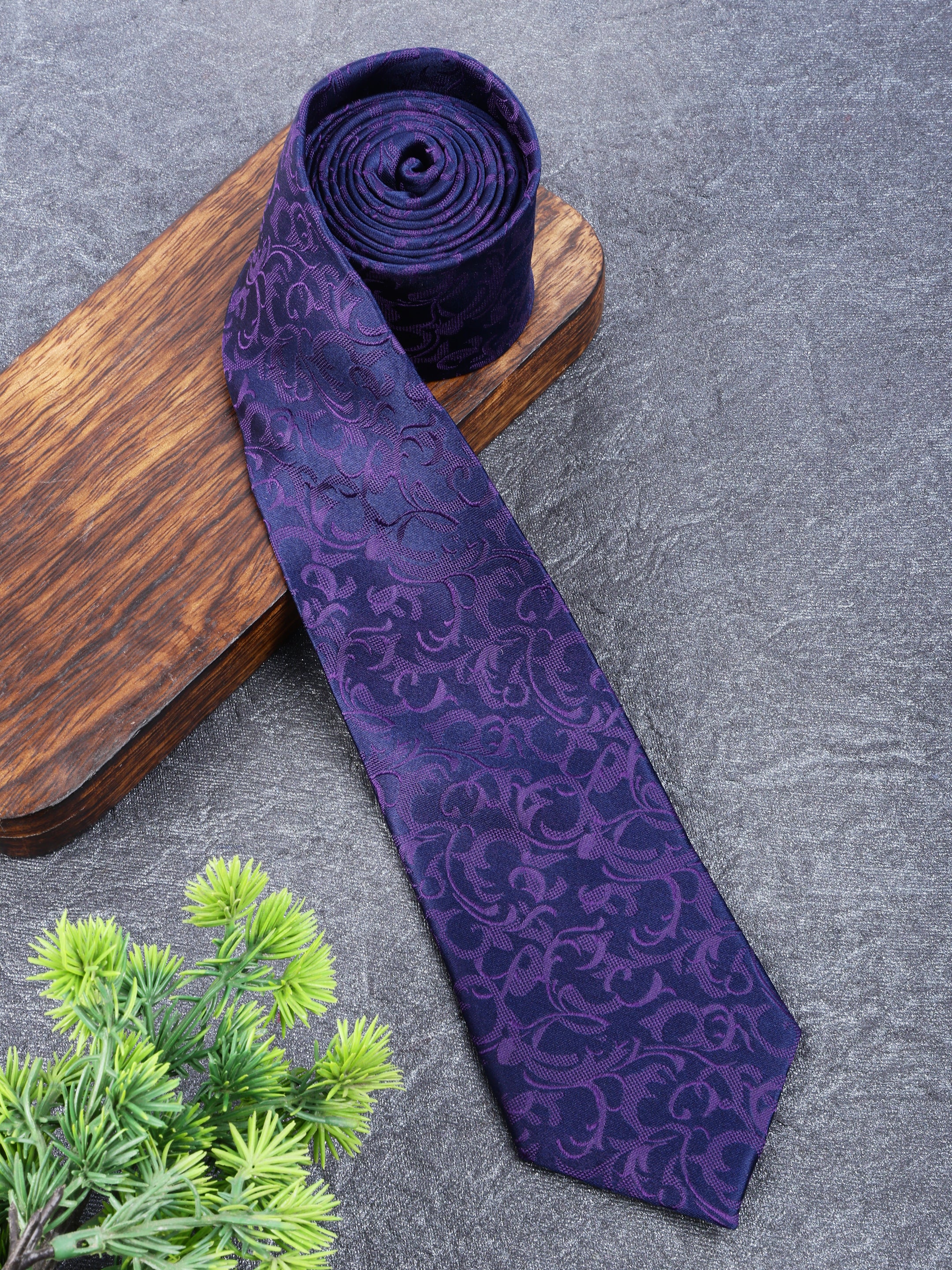Floral Purple Silk Necktie