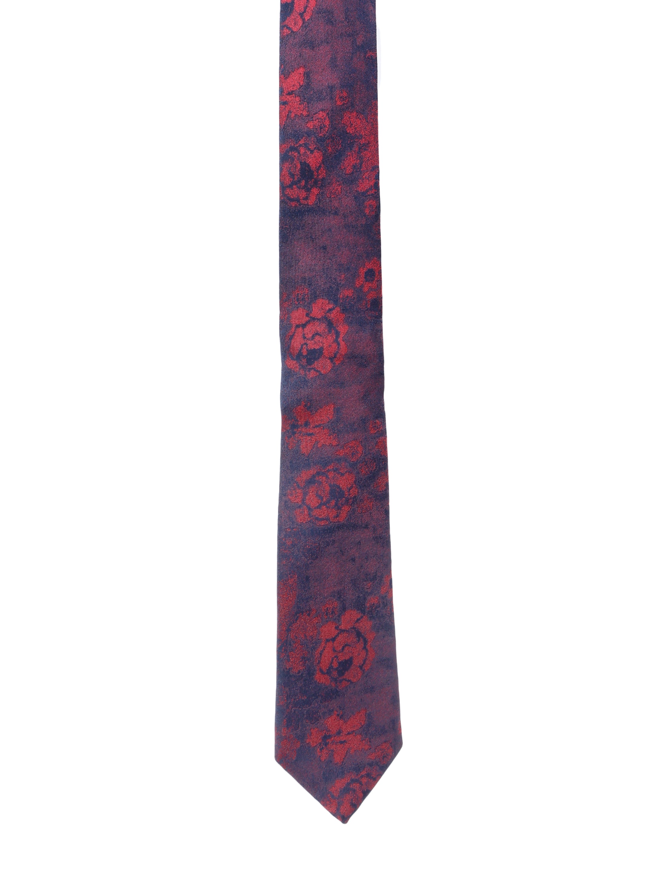 Floral Maroon Silk Necktie