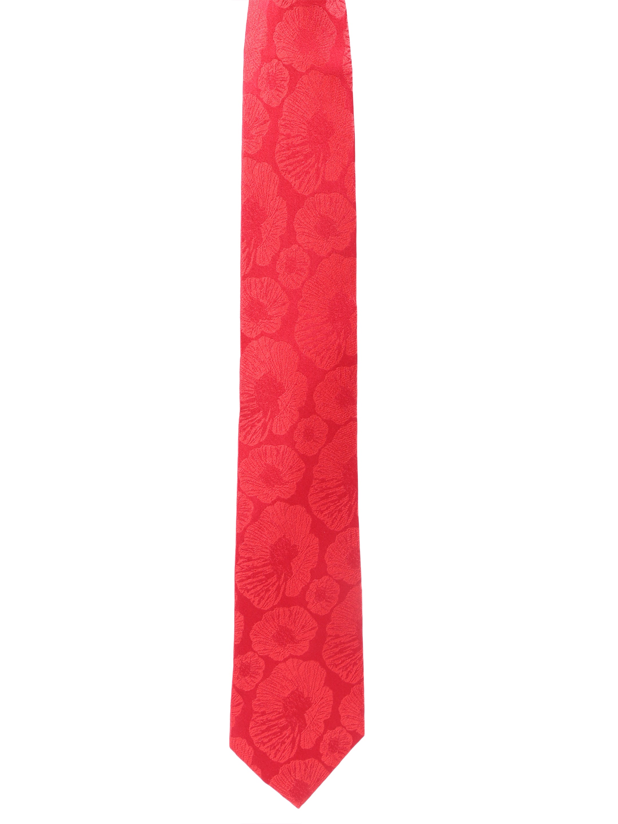 Floral Red Silk Necktie