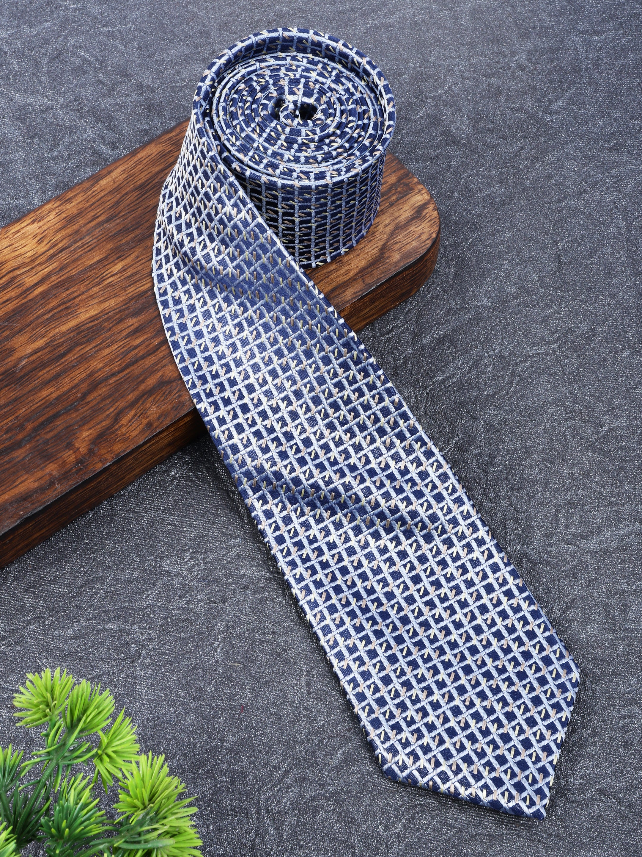 Geometric Blue Necktie