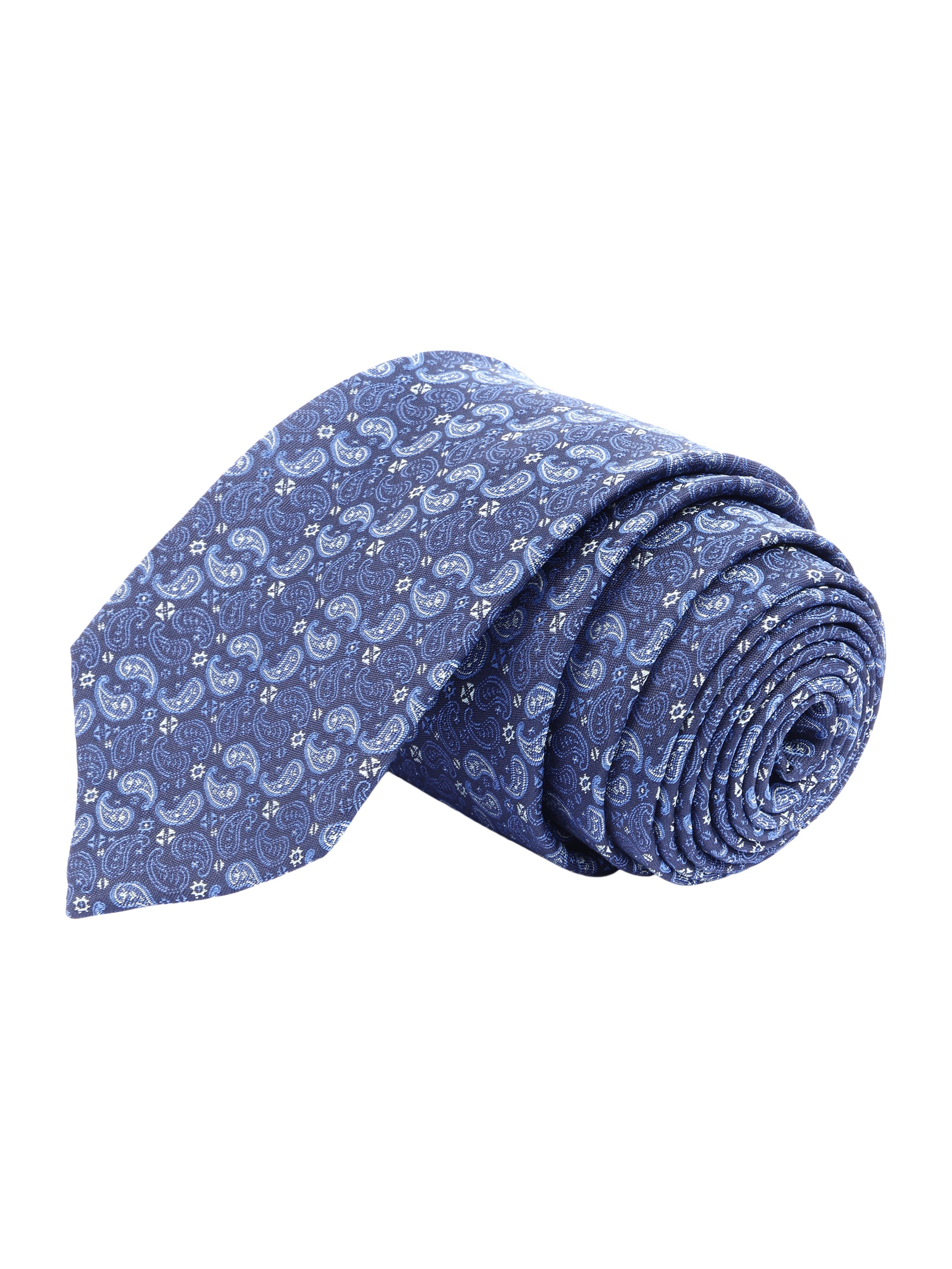 Blue Paisley Woven Silk Necktie