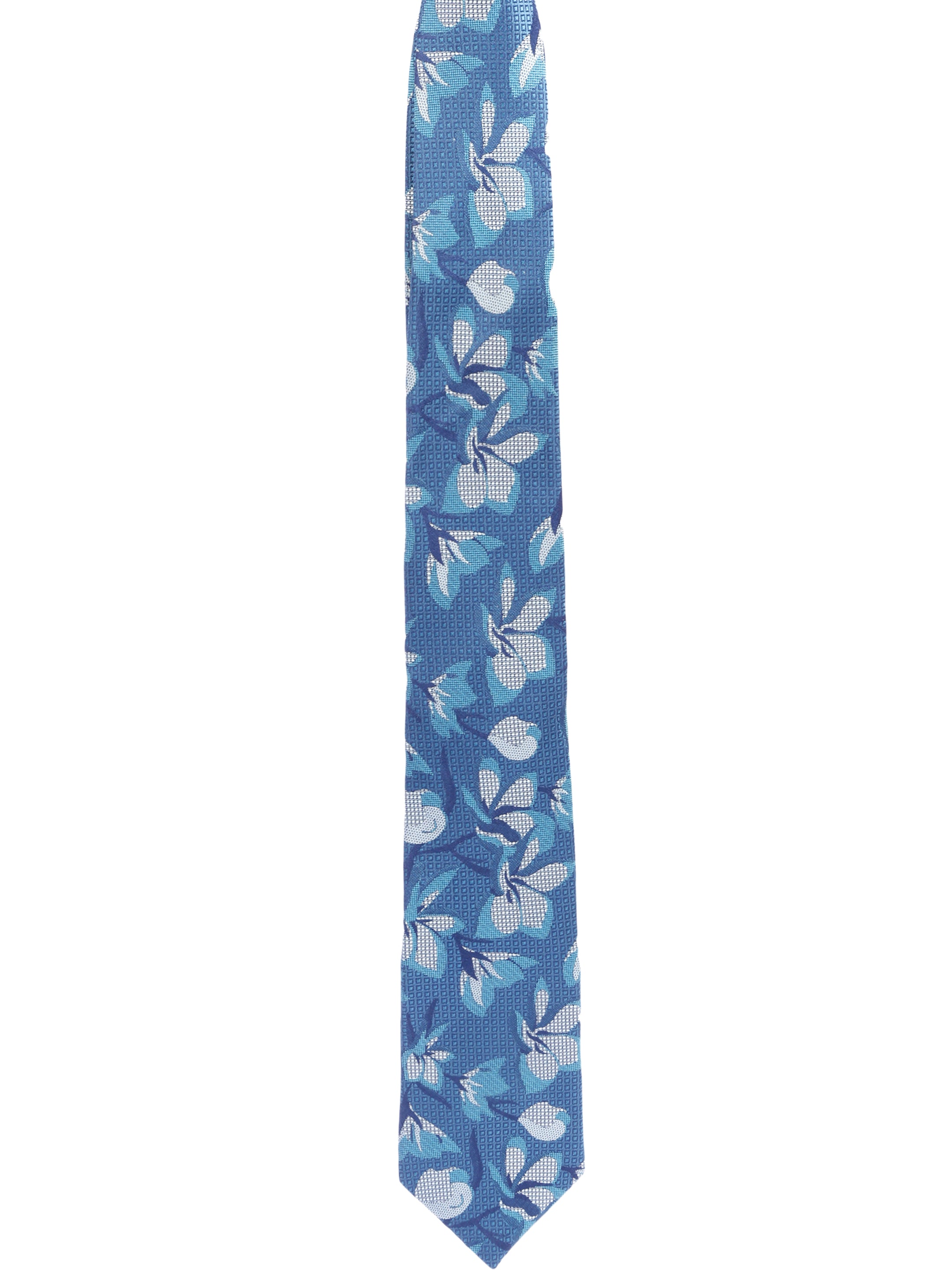 Floral Blue Silk Necktie