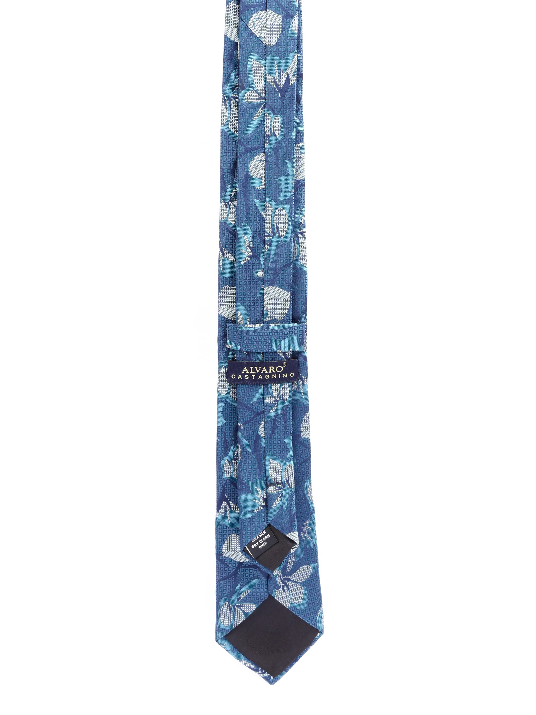 Floral Blue Silk Necktie