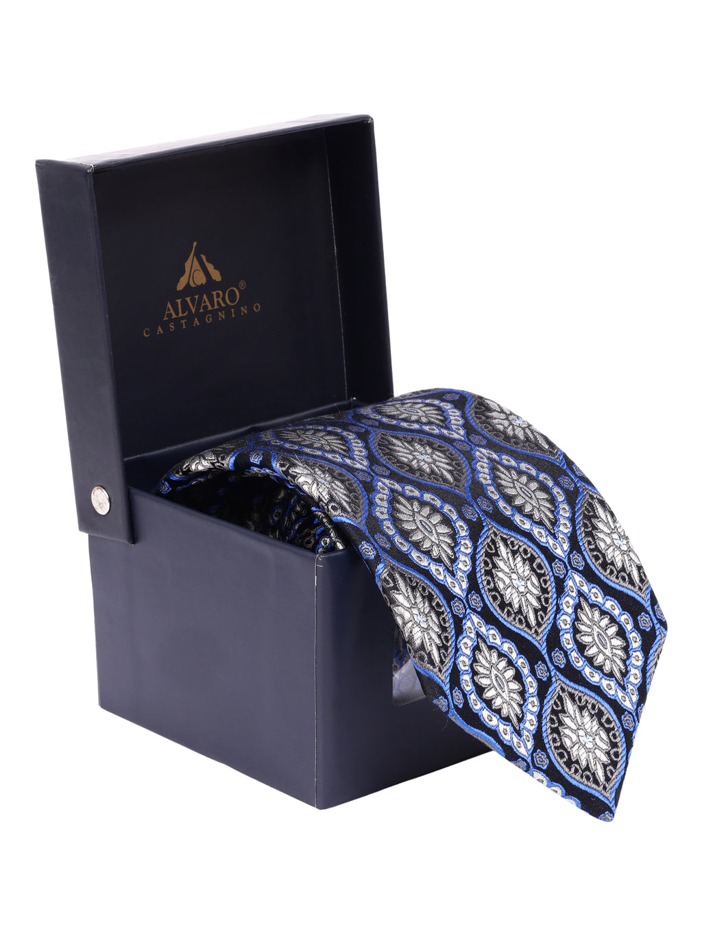 Alvaro Castagnino Men's luxury italian style Silk Broad Tie