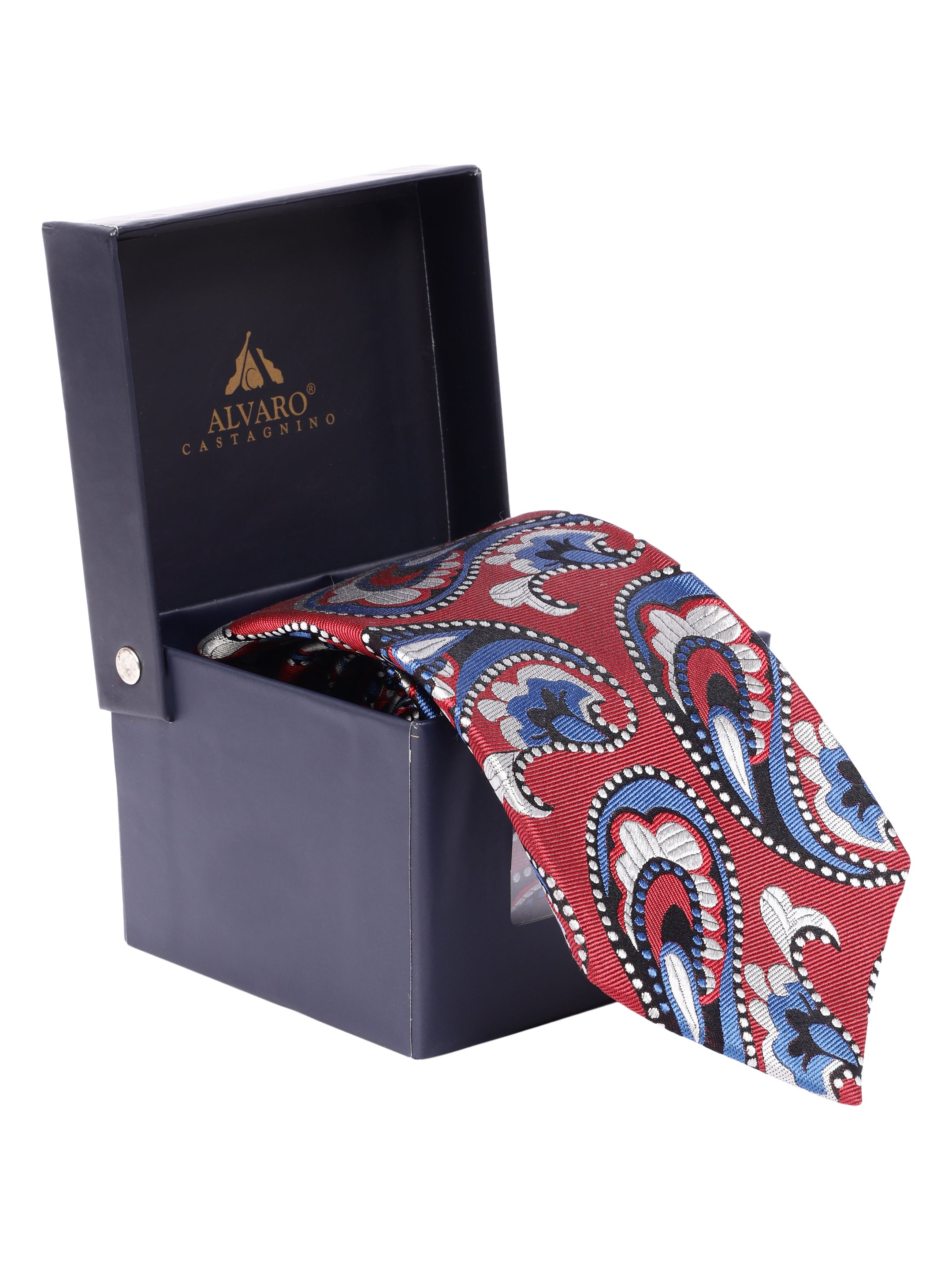 Alvaro Castagnino Men's luxury italian style Silk Broad Tie