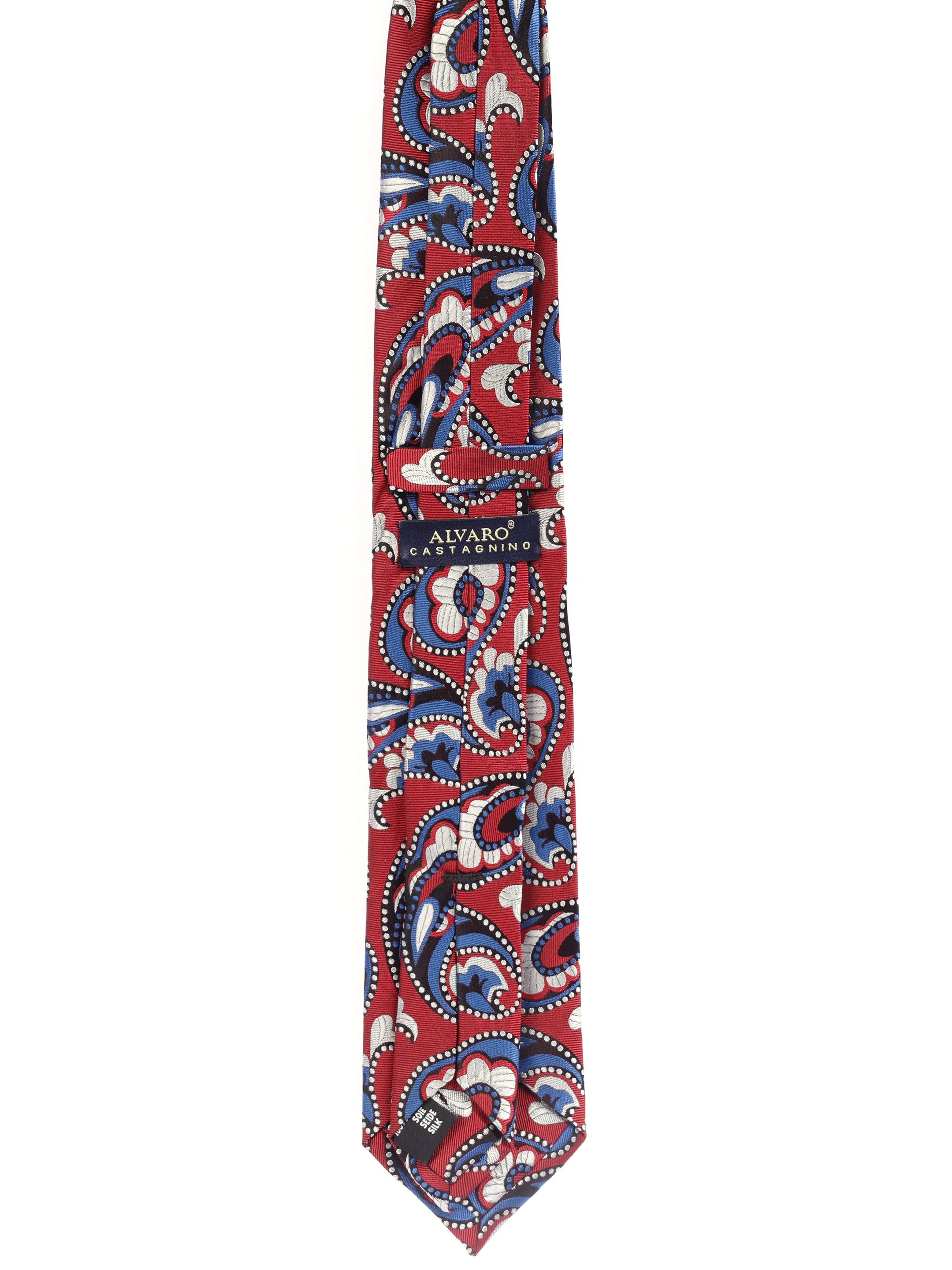 Alvaro Castagnino Men's luxury italian style Silk Broad Tie