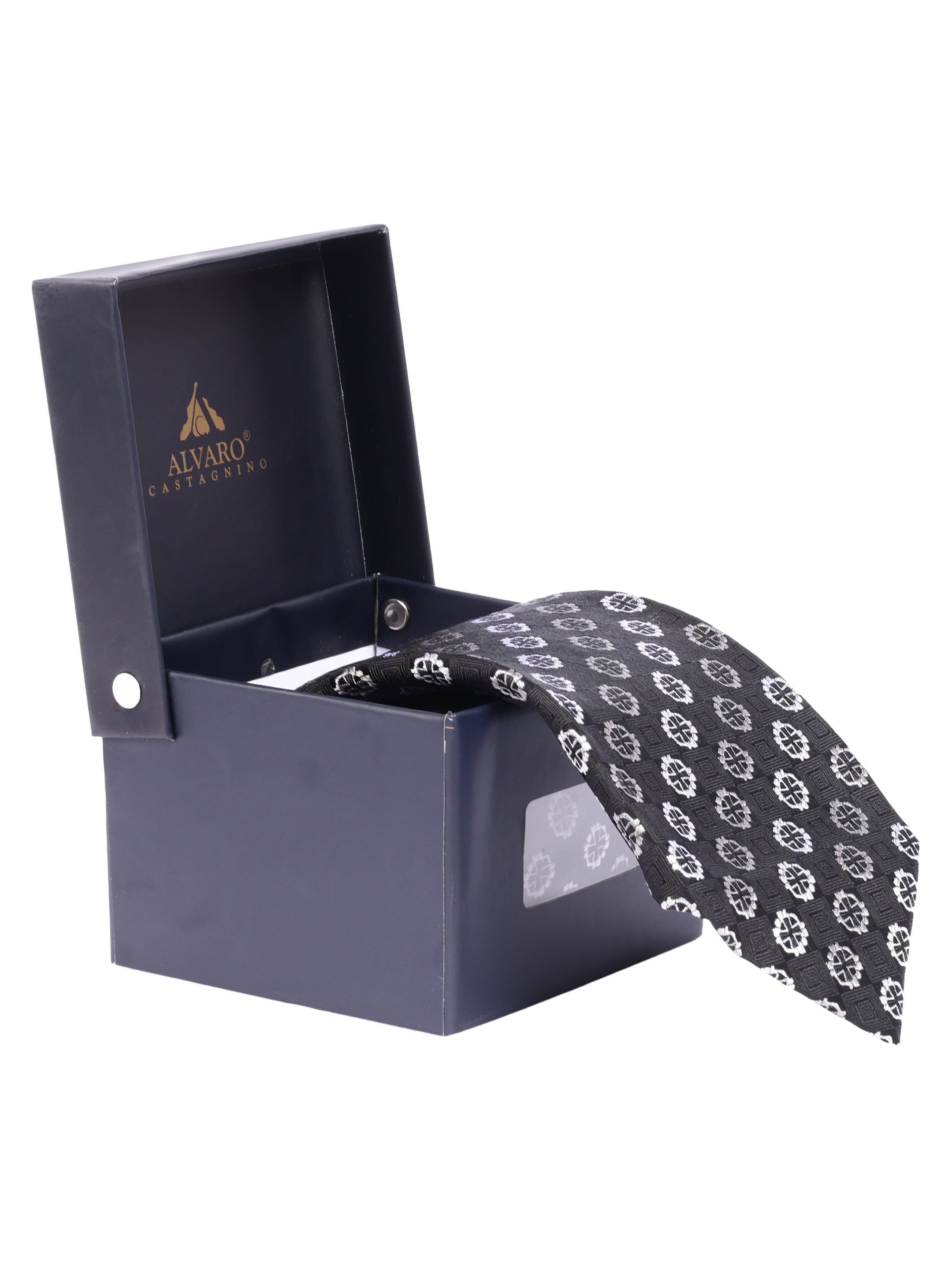 Alvaro Castagnino Men's luxury italian style Silk Broad Tie