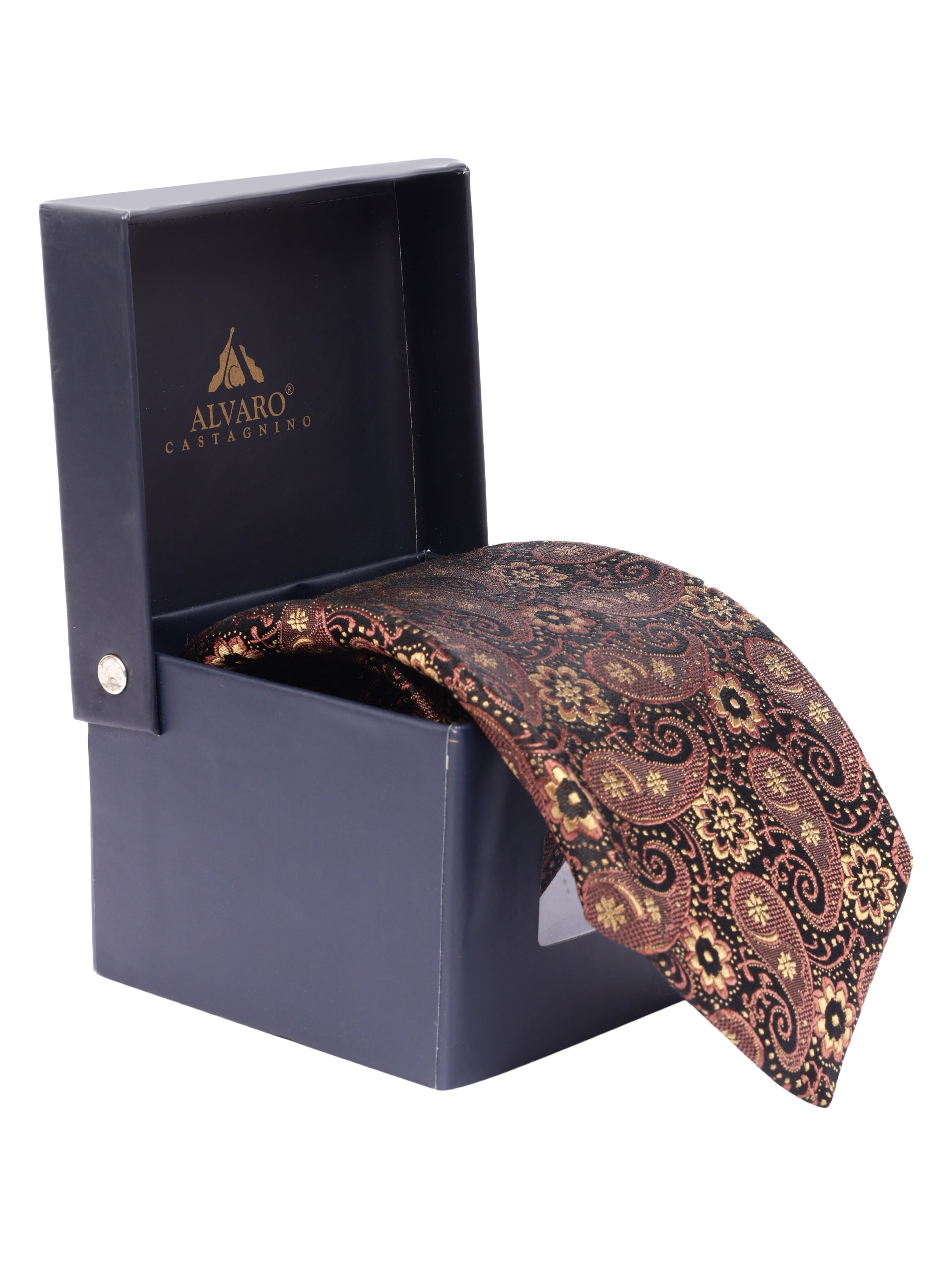 Alvaro Castagnino Men's luxury italian style Silk Broad Tie