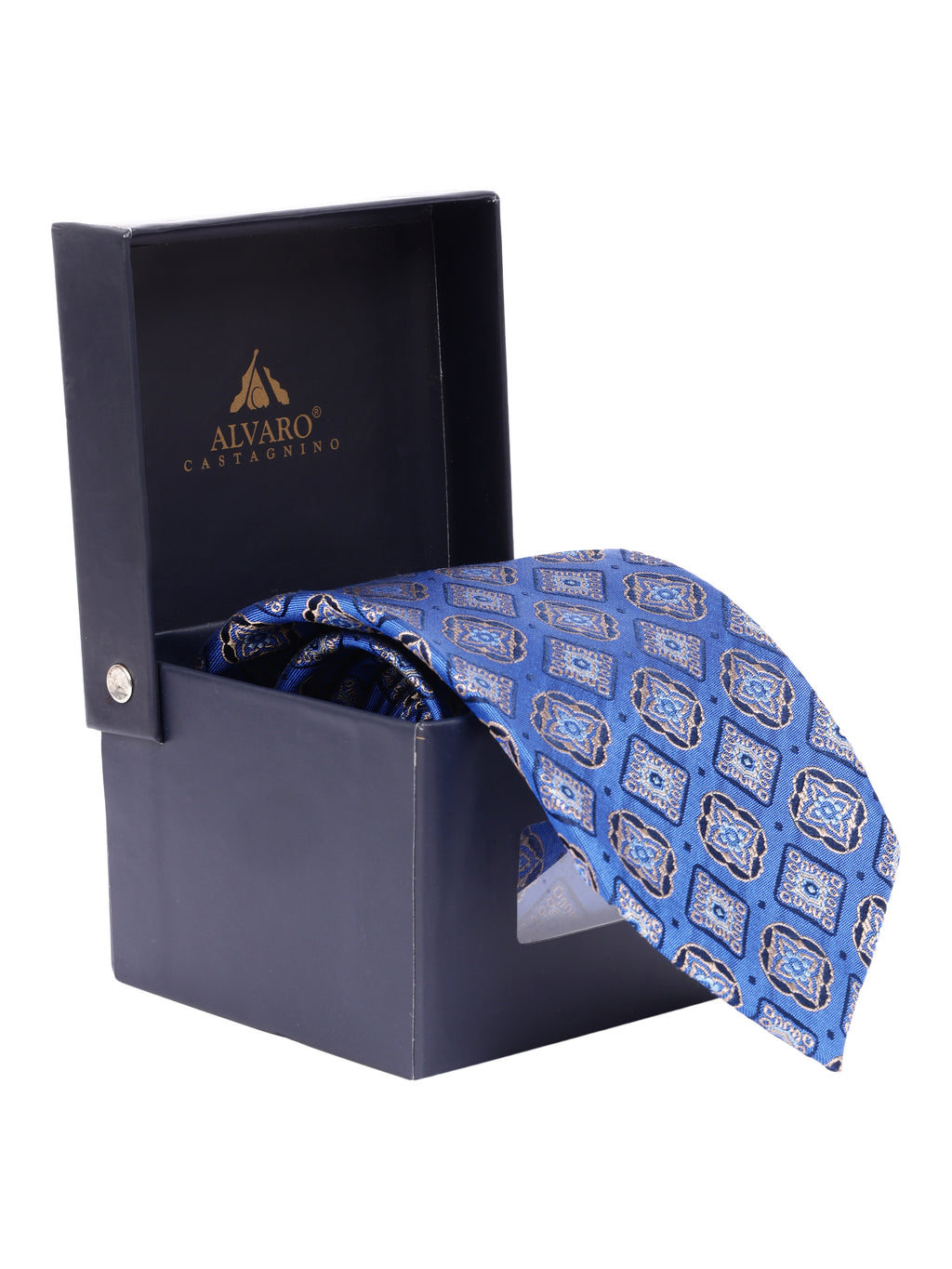 Alvaro Castagnino Men's luxury italian style Silk Broad Tie