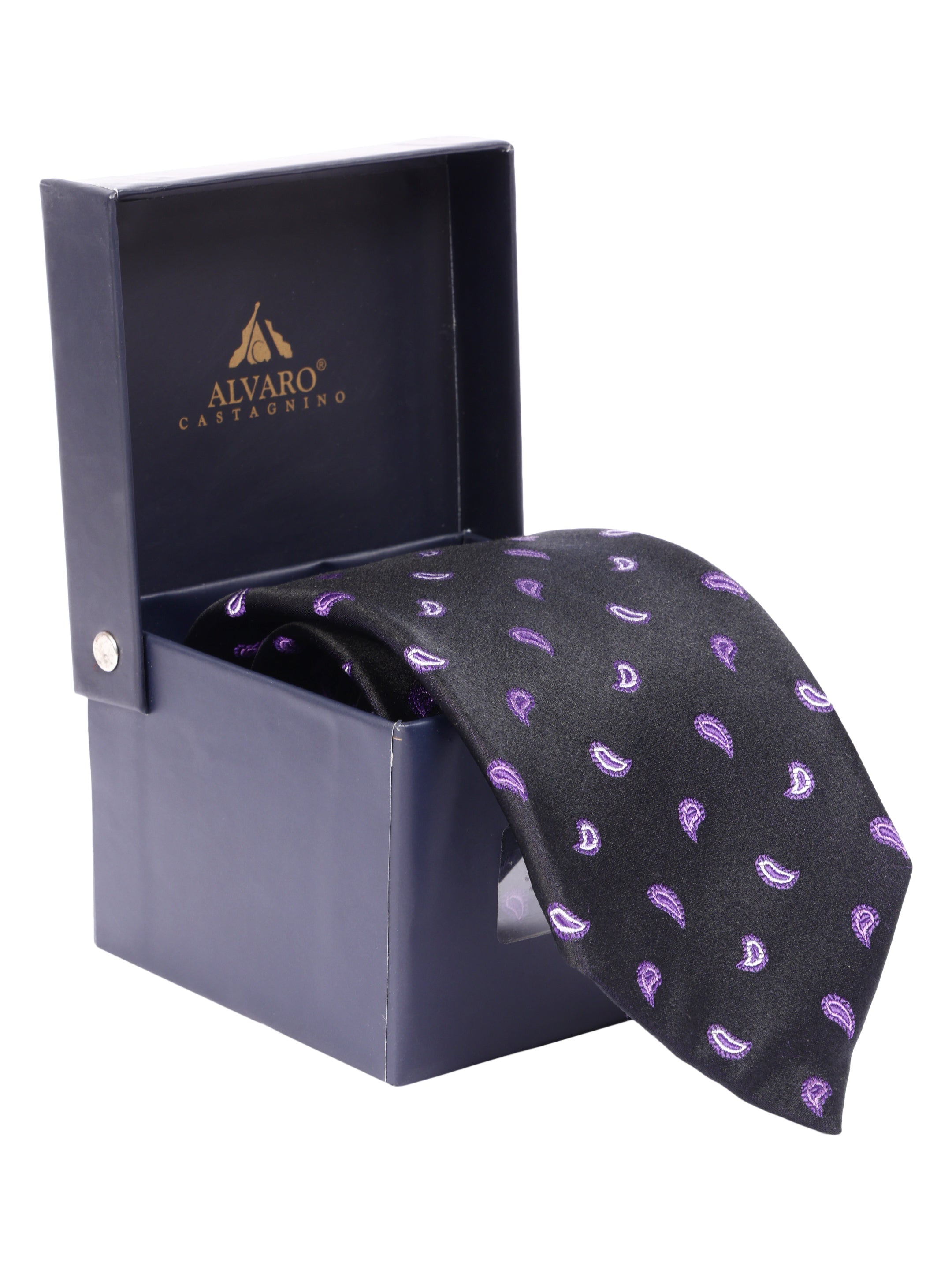 Alvaro Castagnino Men's luxury italian style Silk Broad Tie