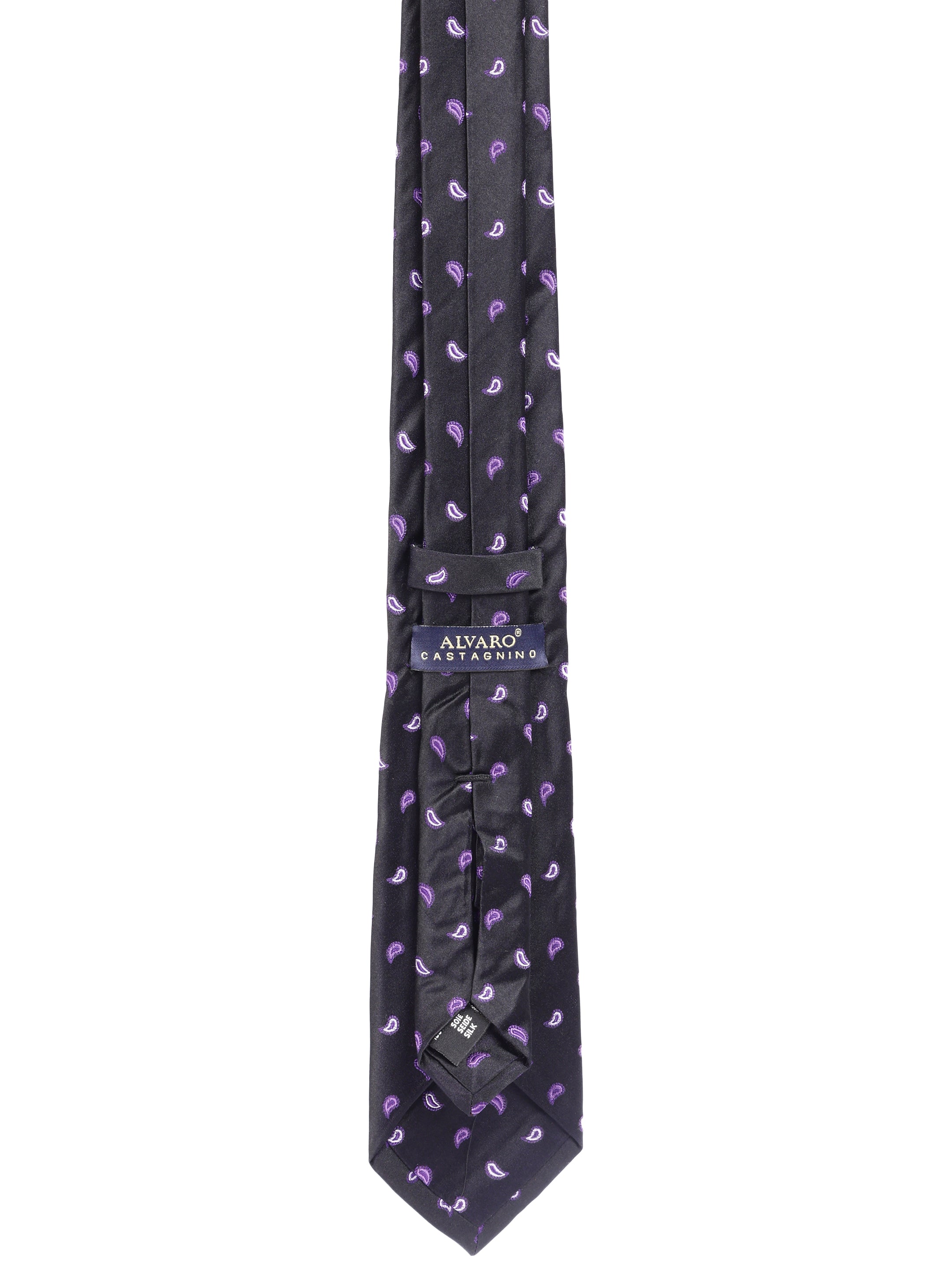 Alvaro Castagnino Men's luxury italian style Silk Broad Tie