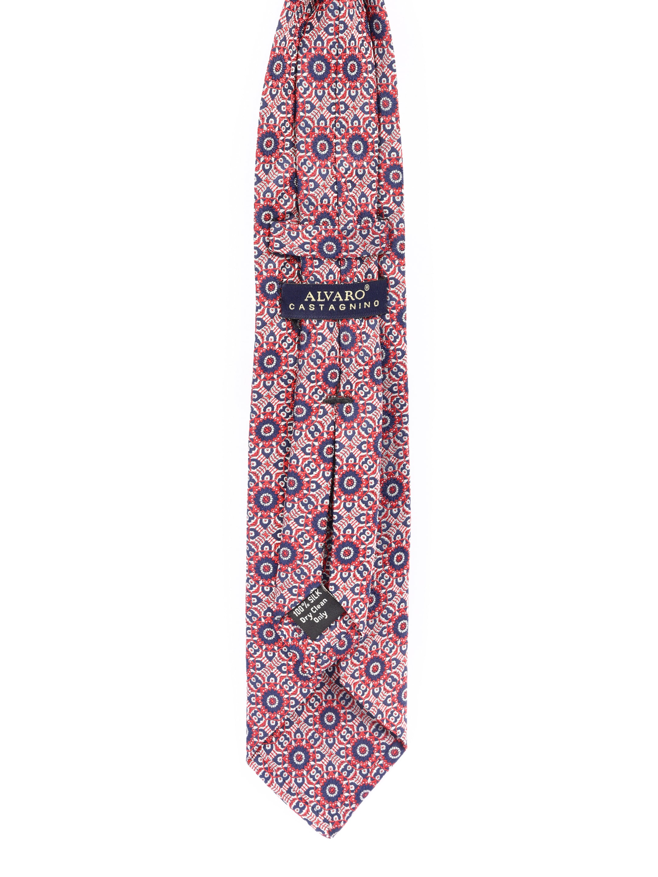 Geometric Orange Silk Necktie