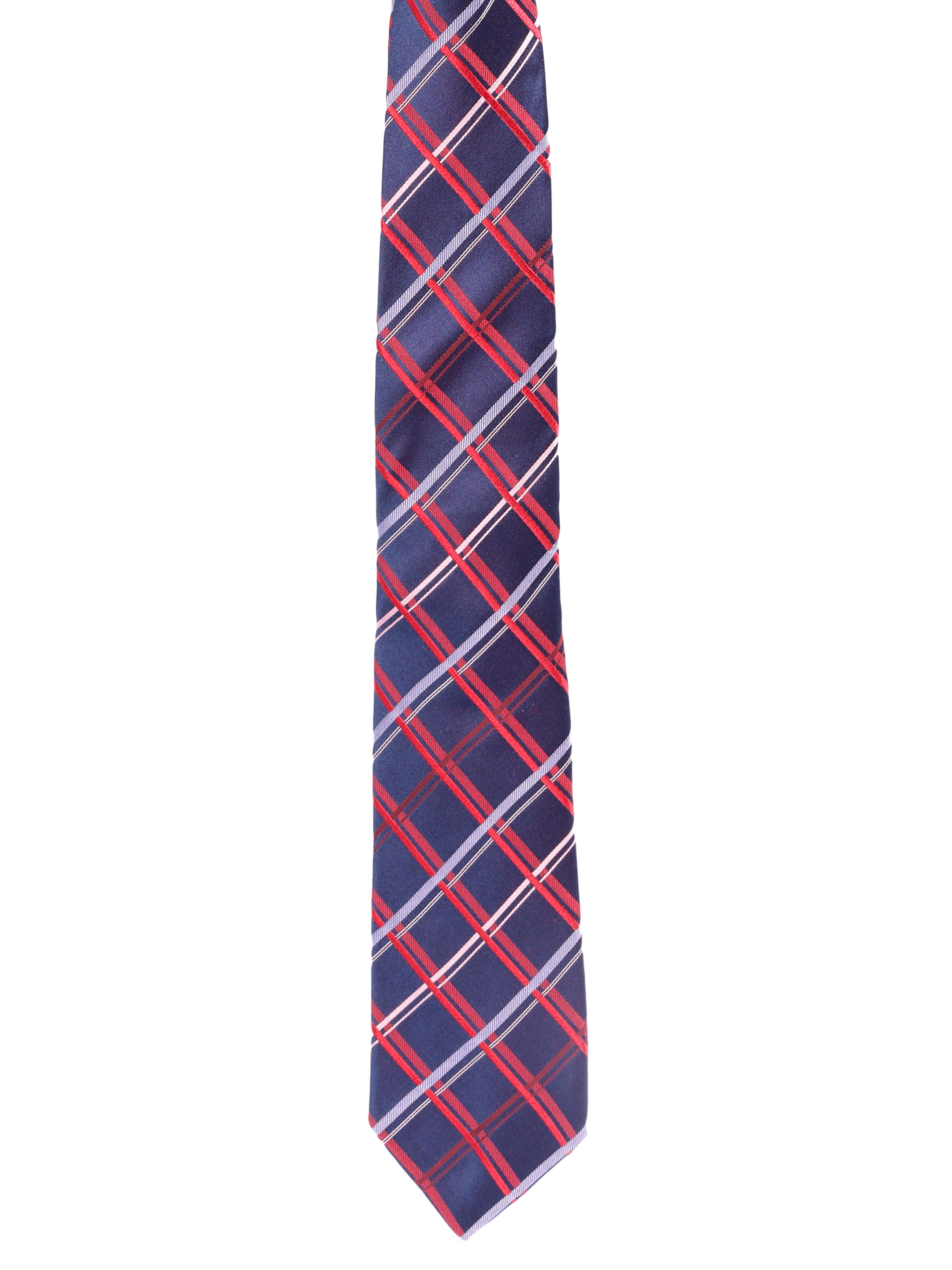 Checked Blue Silk Necktie