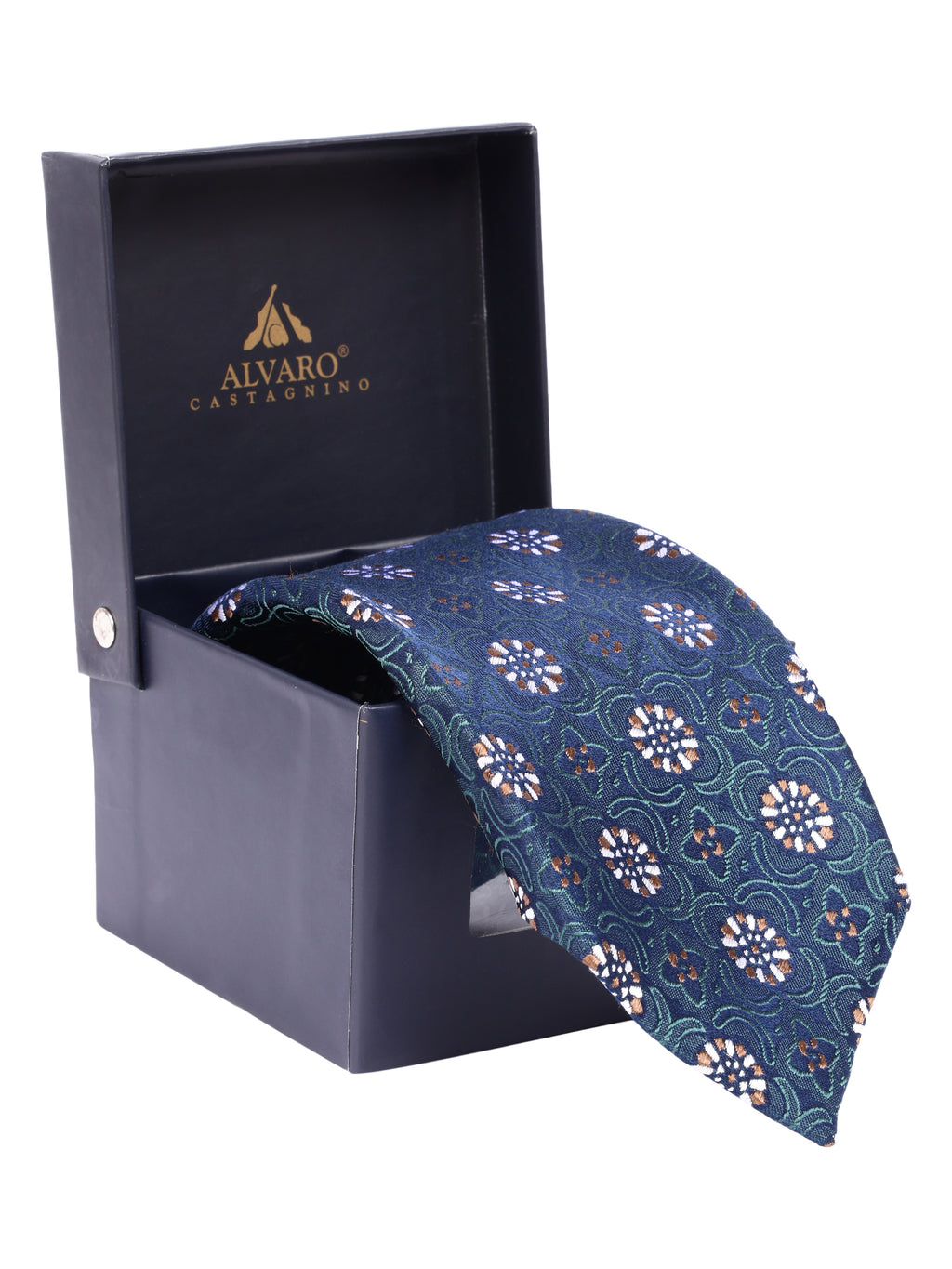 Alvaro Castagnino Men's luxury italian style Silk Broad Tie