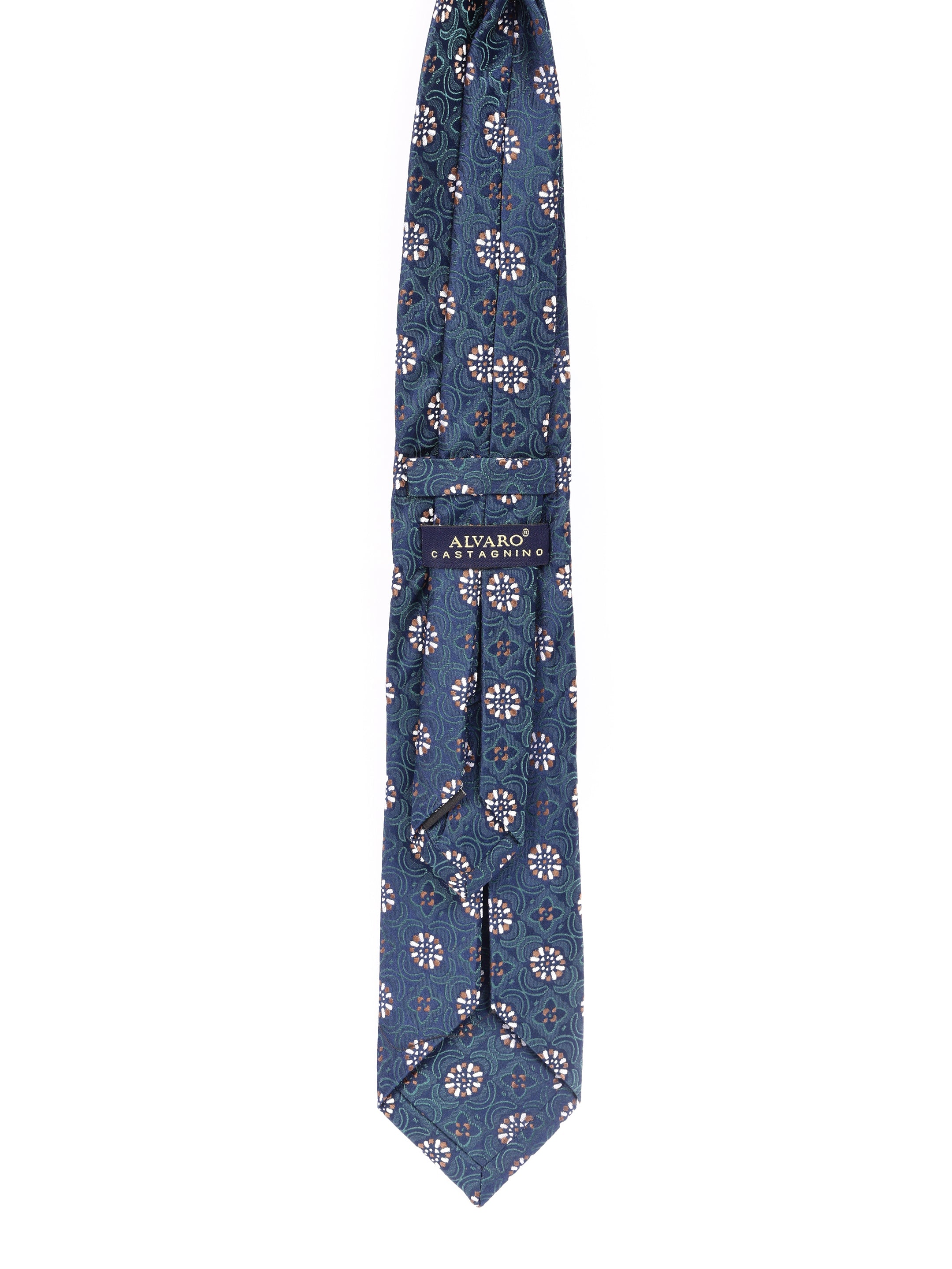 Floral Green Silk Necktie