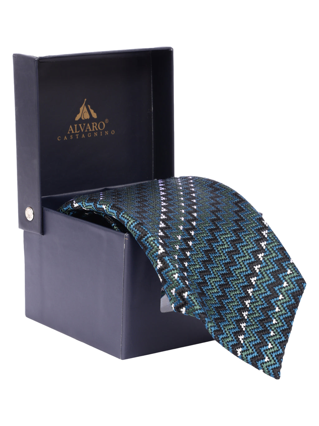 Alvaro Castagnino Men's luxury italian style Silk Broad Tie