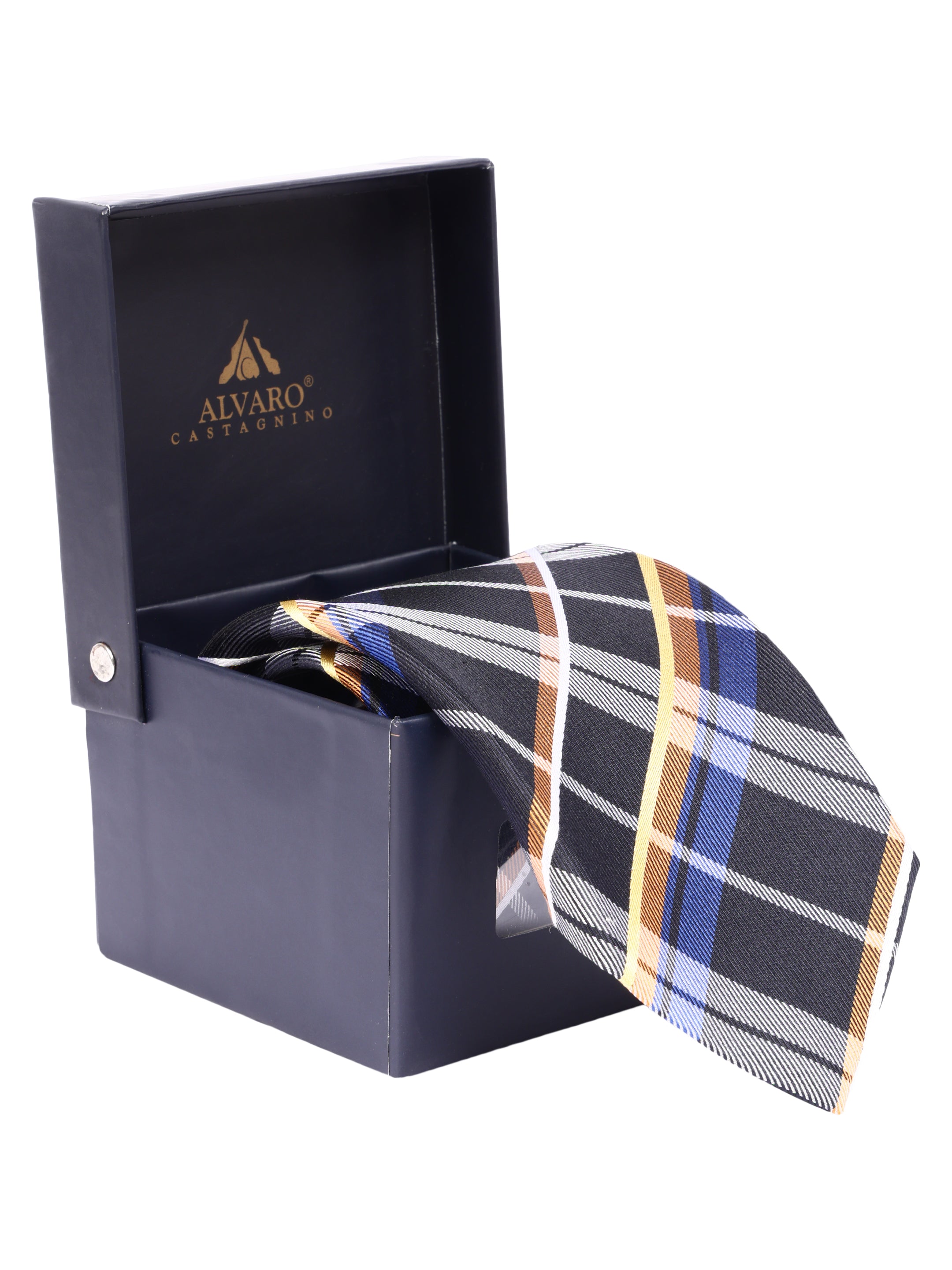 Alvaro Castagnino Men's luxury italian style Silk Broad Tie